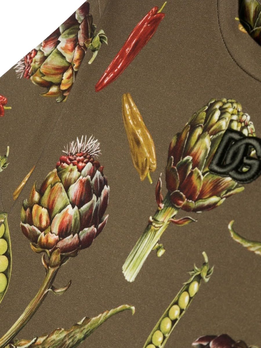 Dolce & Gabbana Floral-print Cotton T-shirt In Multicolour