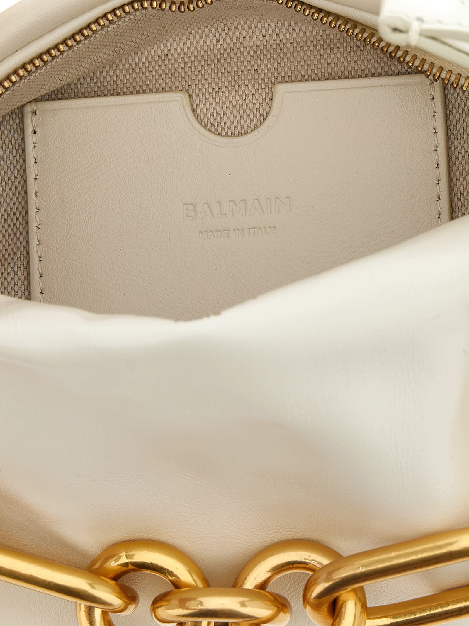Balmain White Sync Mini Shoulder Bag In White