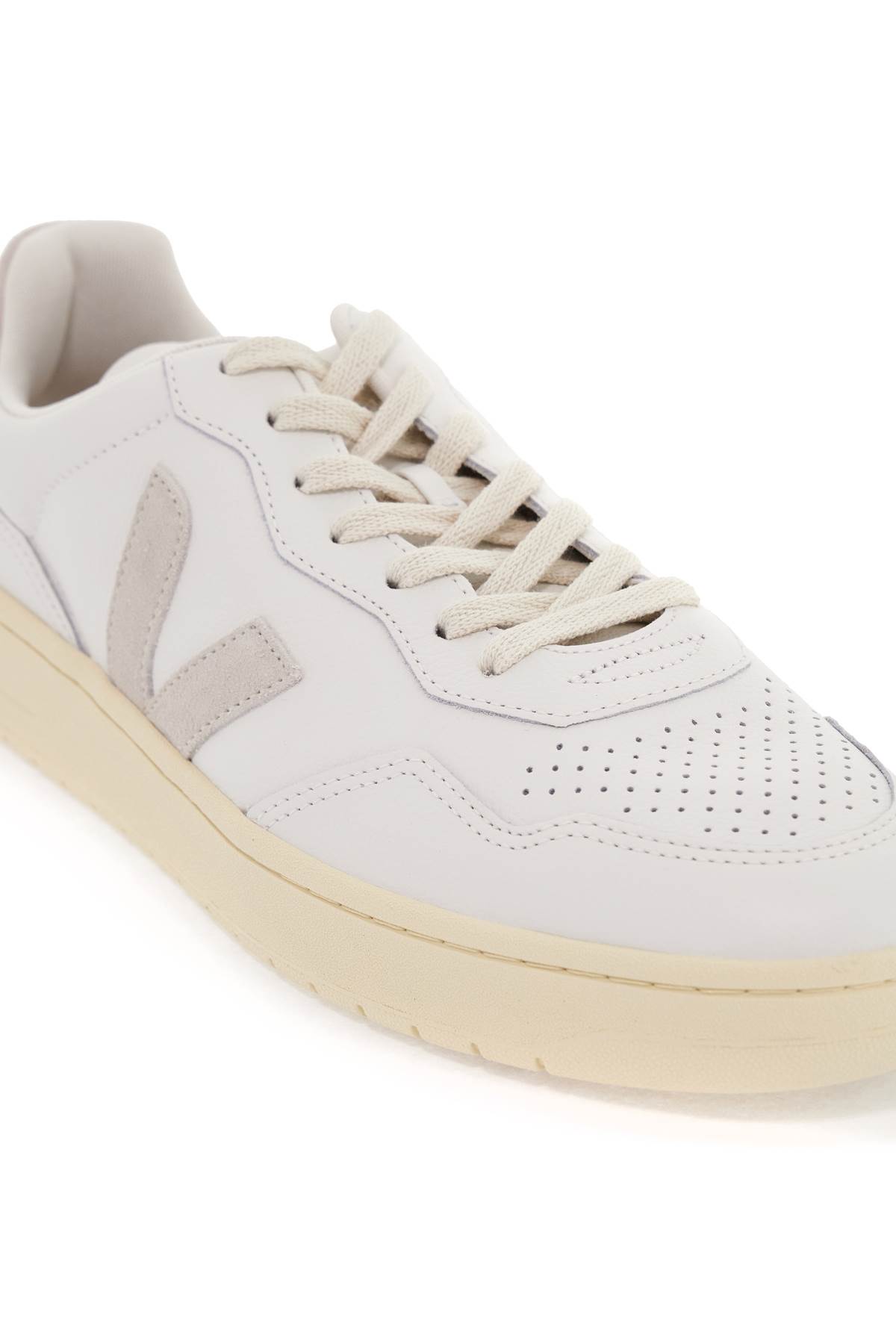 Shop Veja V-90 Sneakers In Extra White Natural (white)