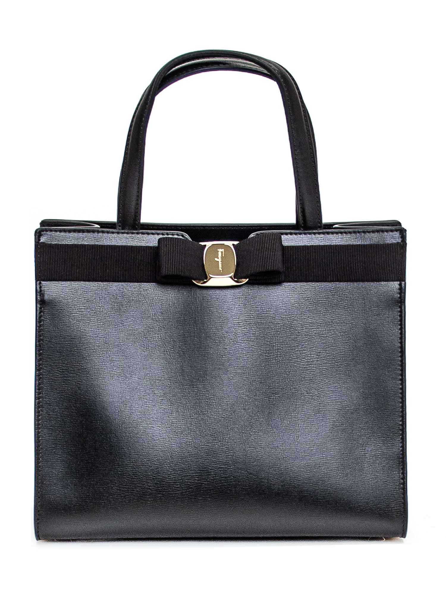 Shop Ferragamo Bow Tote Bag In Nero