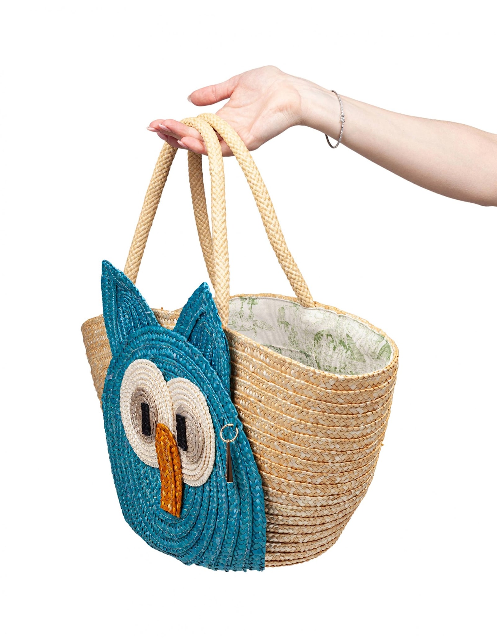 Lamilanesa Cioffi Handbag In Raffia Natural And Turquoise Color In Multi