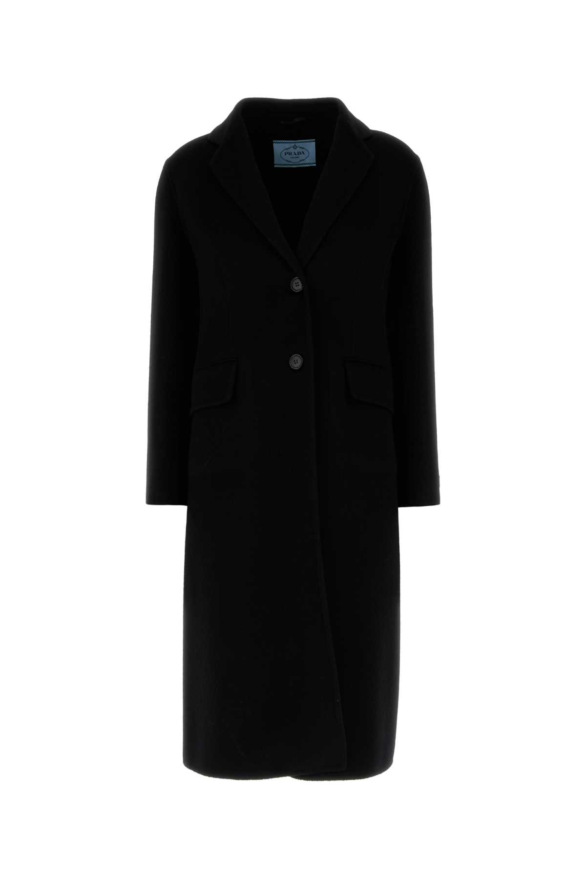 Prada Black Wool Blend Coat - Prada - Modalova