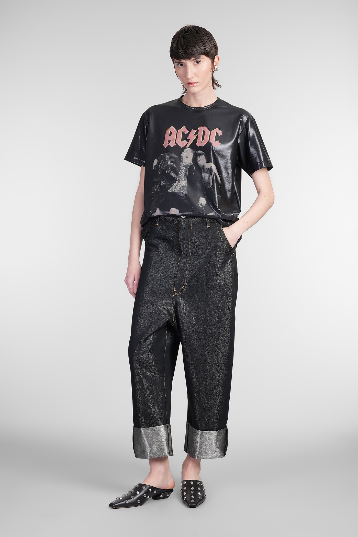 Shop Junya Watanabe Jeans In Black Cotton