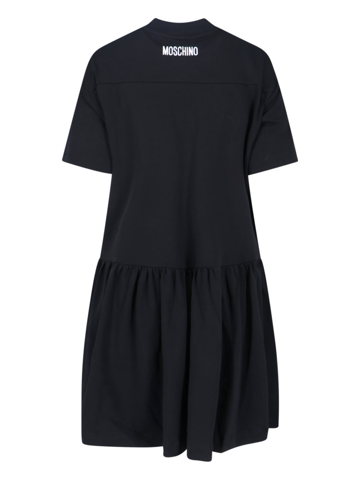 Moschino Graphic Print Dress Short Sleeves In Black