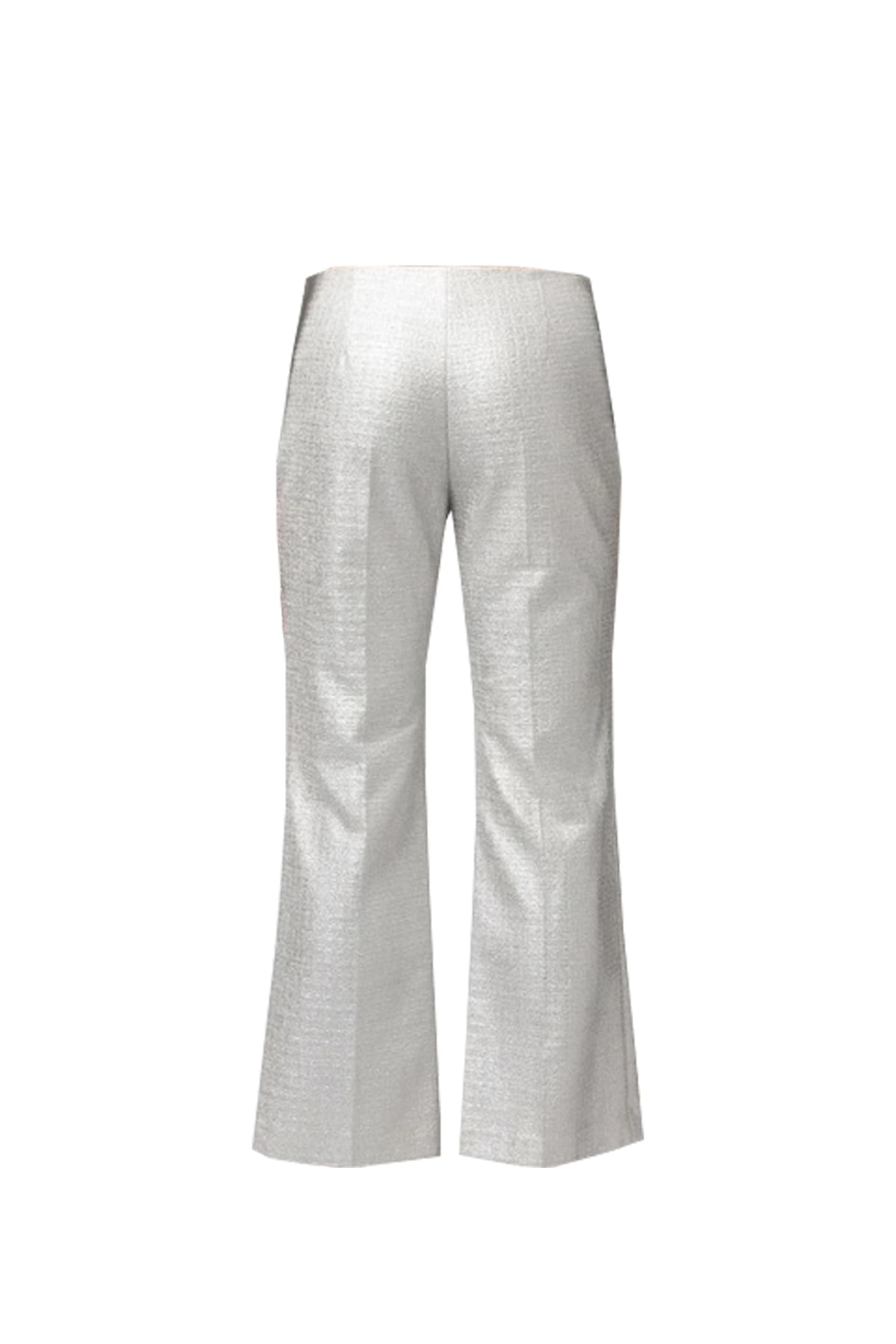 Shop Elisabetta Franchi Pants In Silver