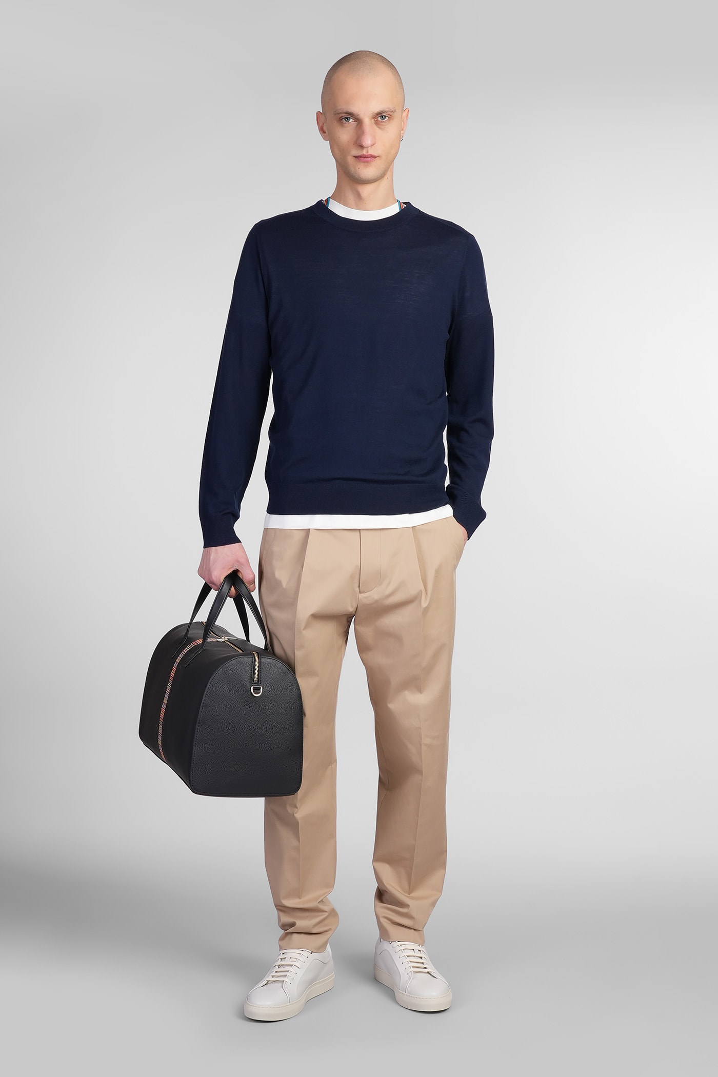 Paul Smith Dark Navy Merino Wool Sweater Blue In Blue