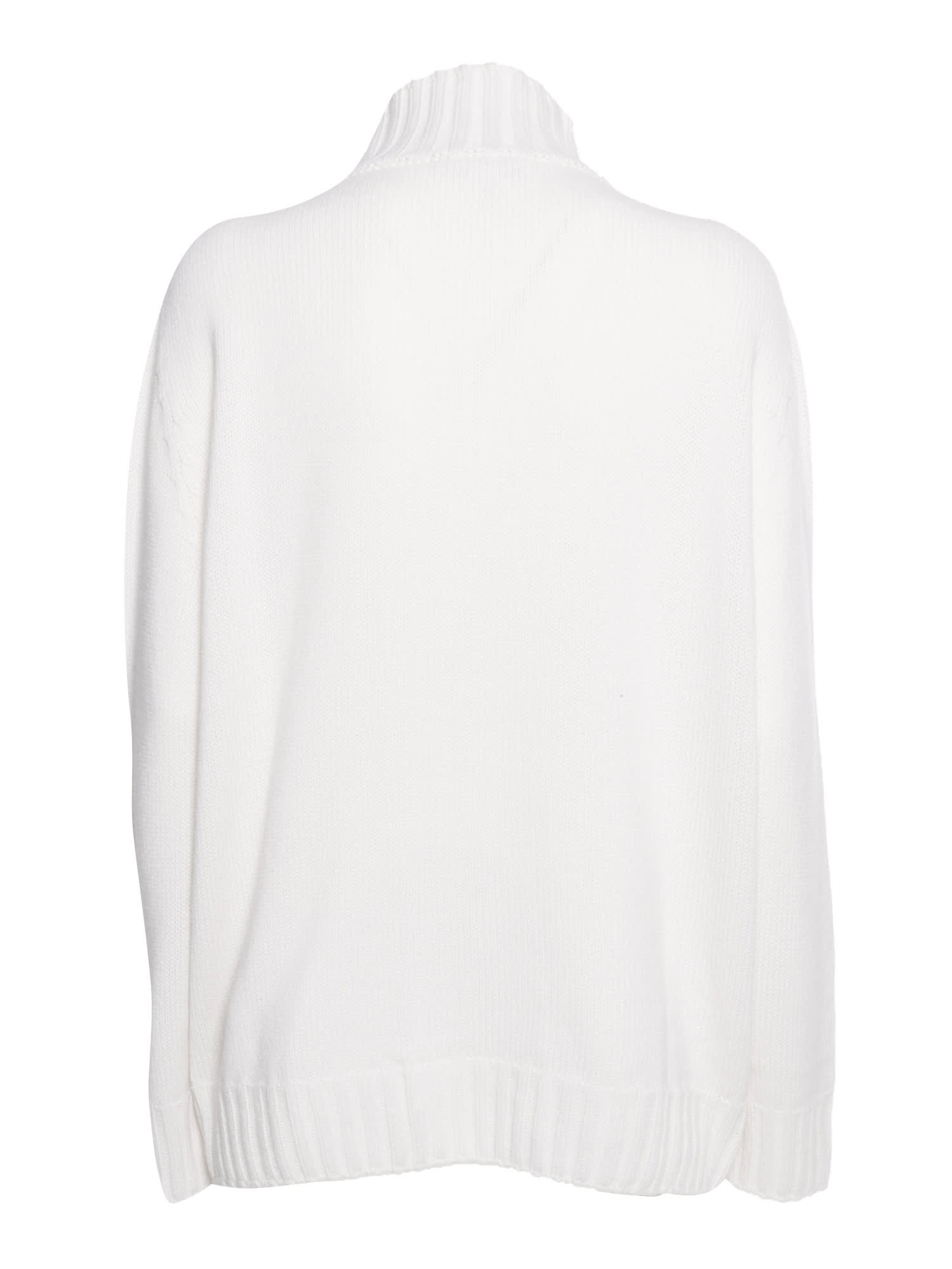 Le Tricot Perugia Braided Pullover In White