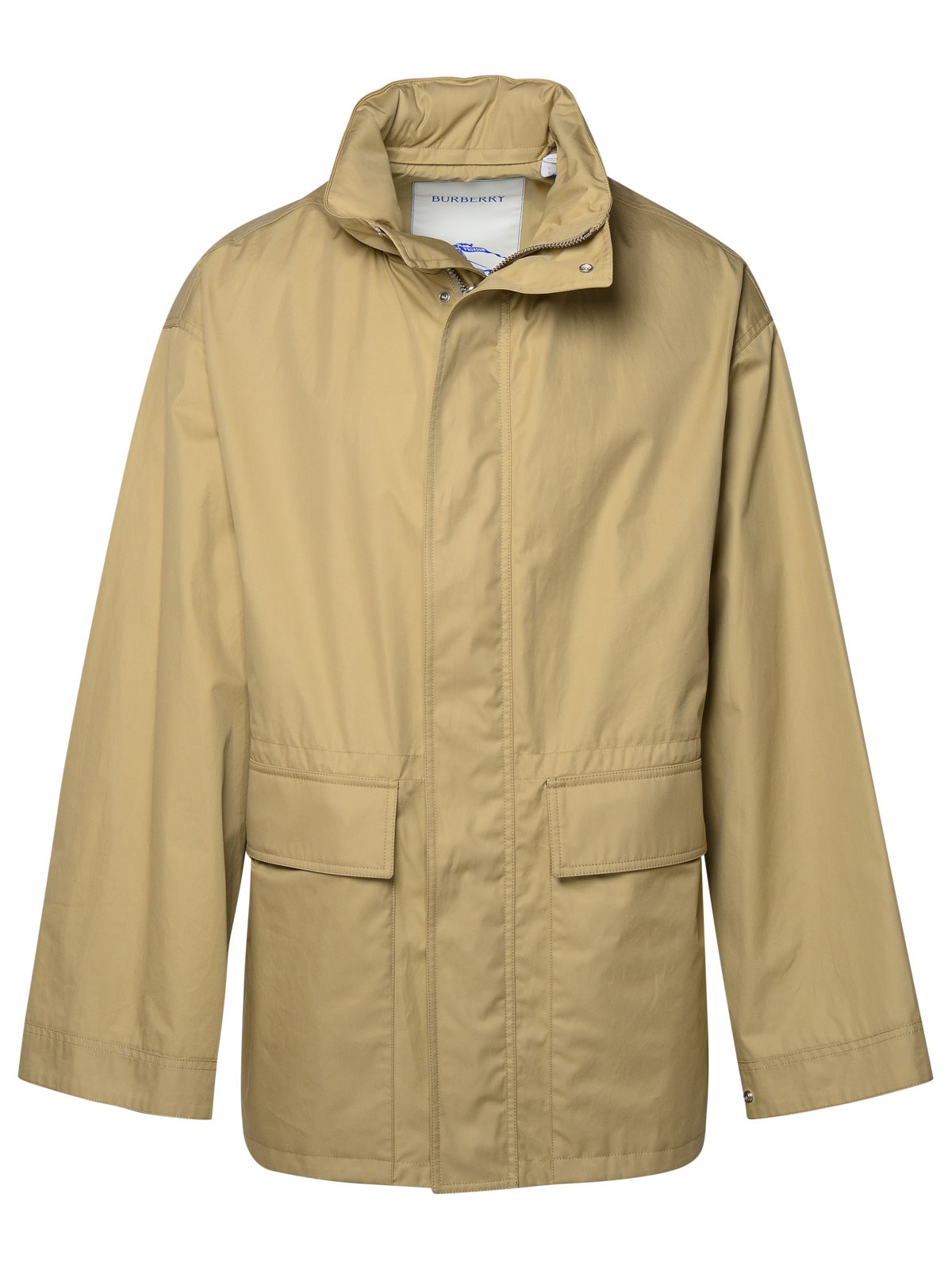 Shop Burberry Beige Cotton Parka In Hunter