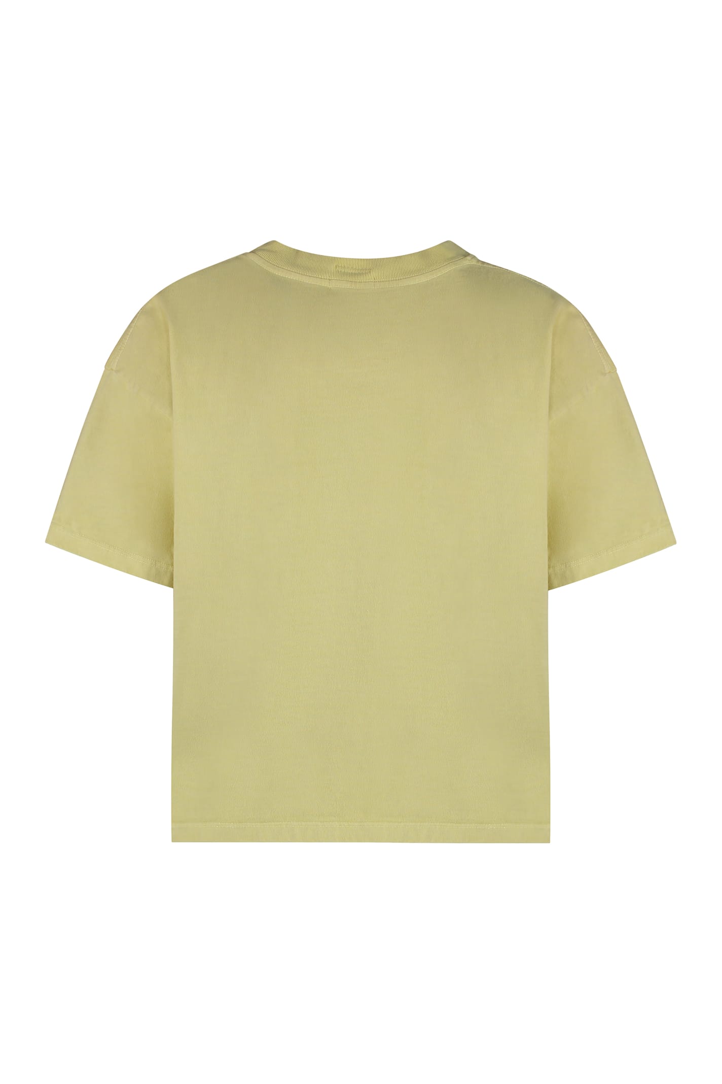 Mother Cotton Crew-neck T-shirt With Graphic Print In Yellow