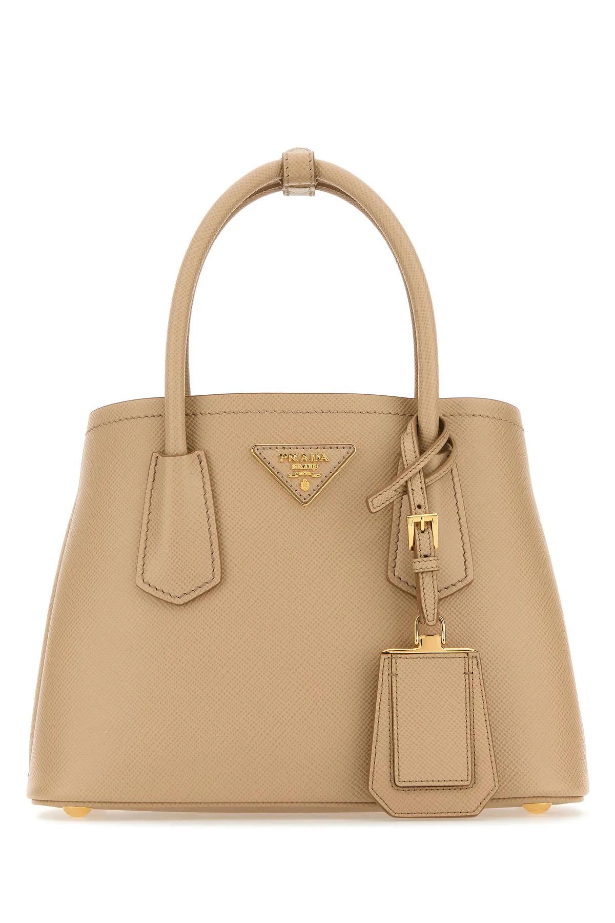 Shop Prada Sand Leather Handbag