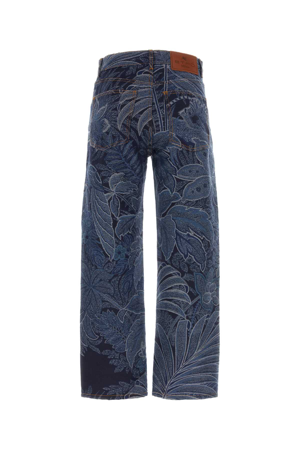 Shop Etro Embroidered Denim Jeans In 250