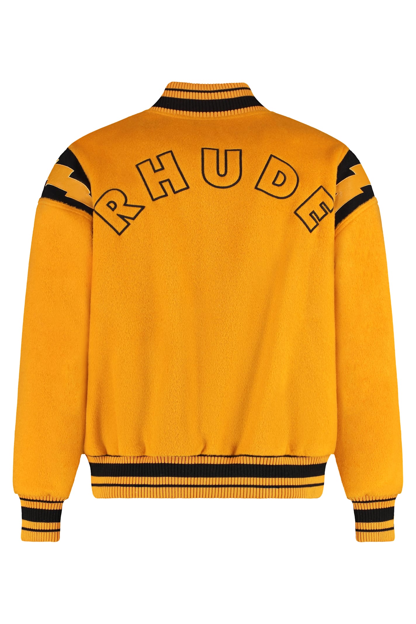 Rhude Striped-trim Bomber Jacket In Orange