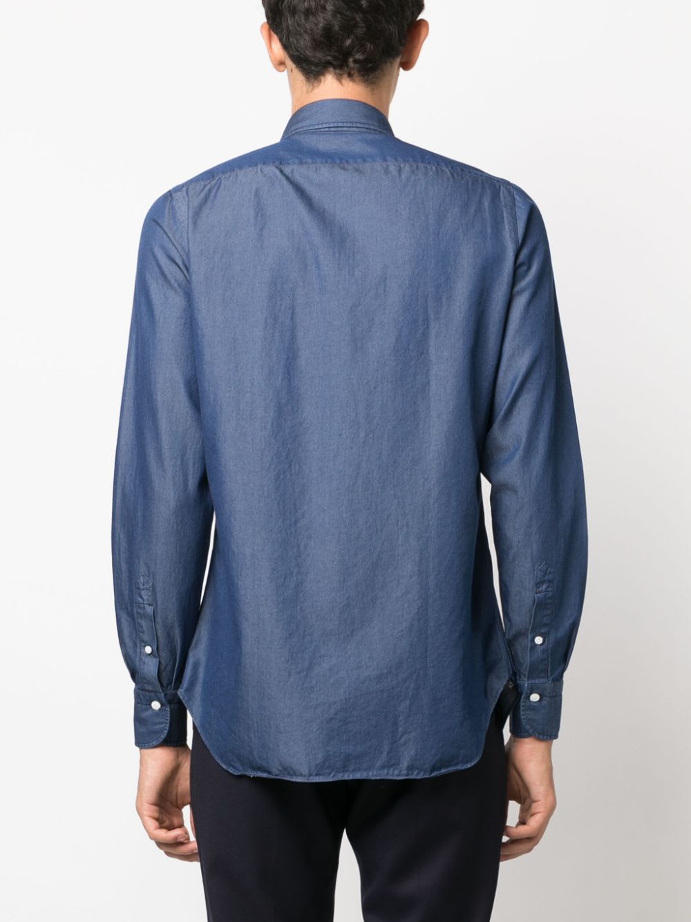 Finamore 1925 Finamore Regular Fit Denim Shirt In Blue