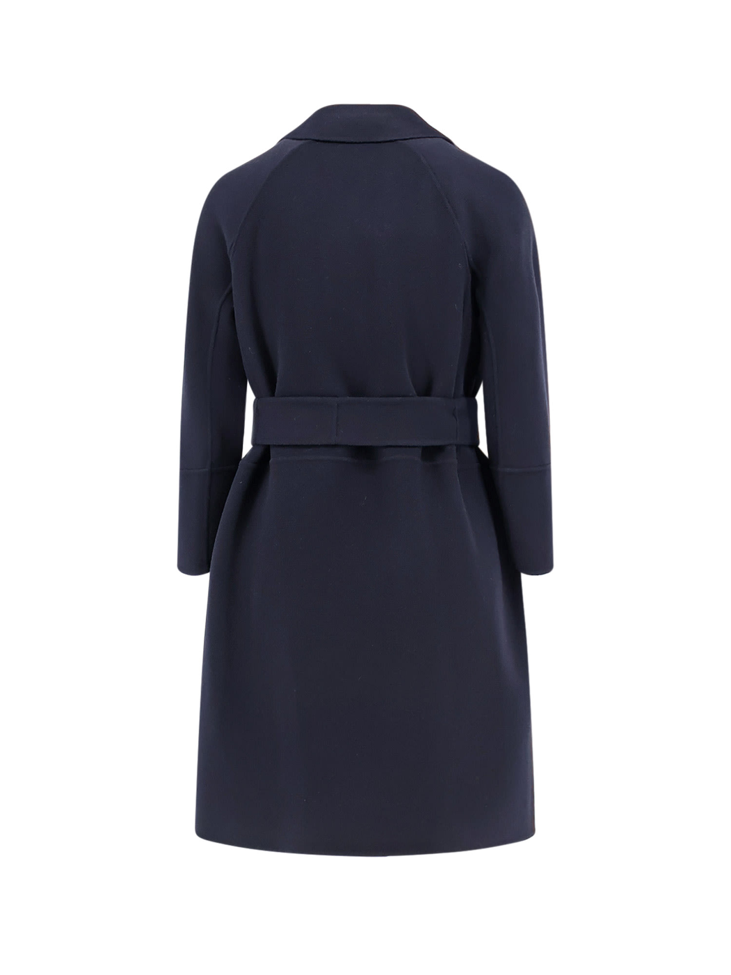 S Max Mara Arona Vigin Wool Coat In Blue