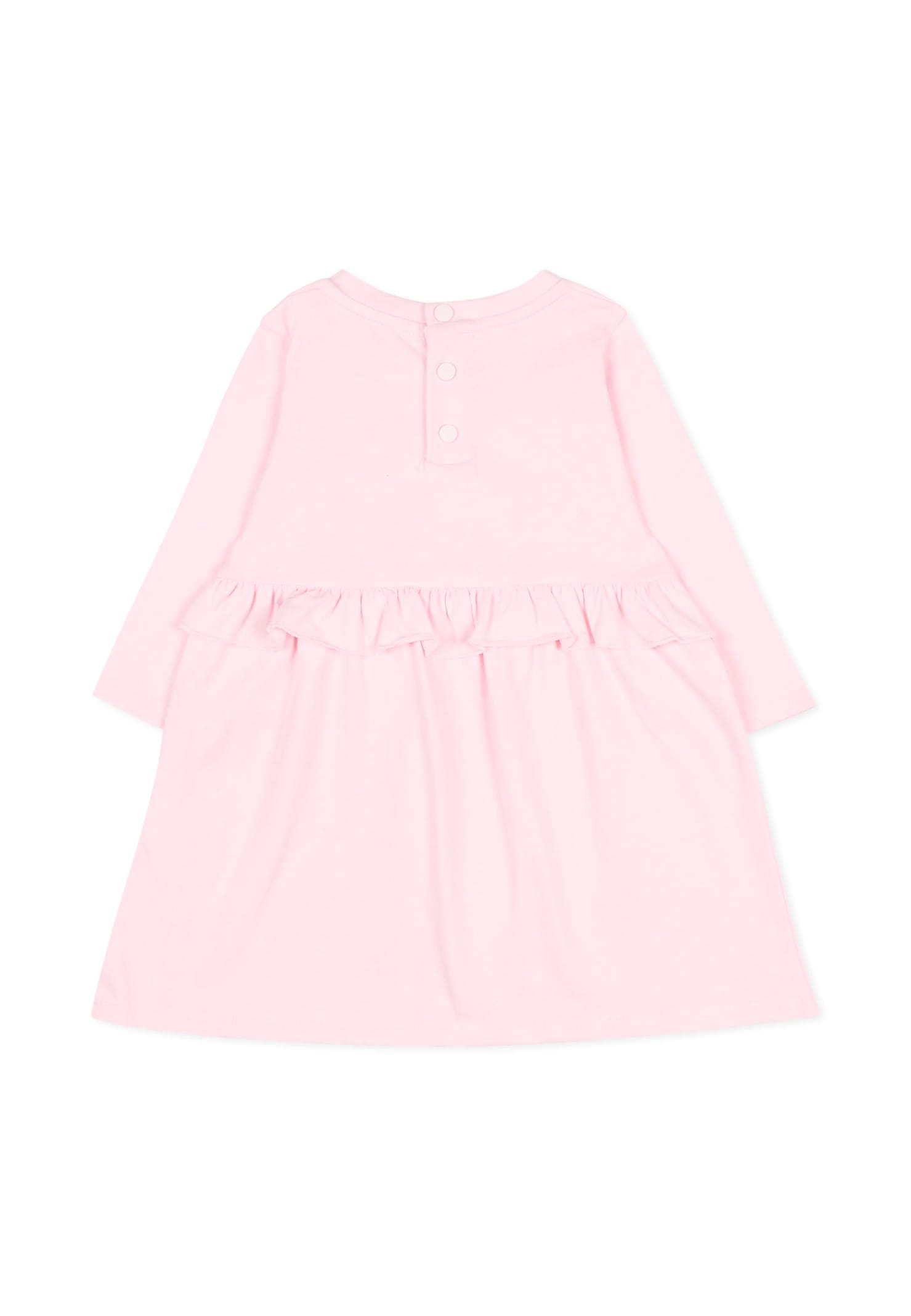 Givenchy Pink Dress For Baby Girl With Logo In Animal Print