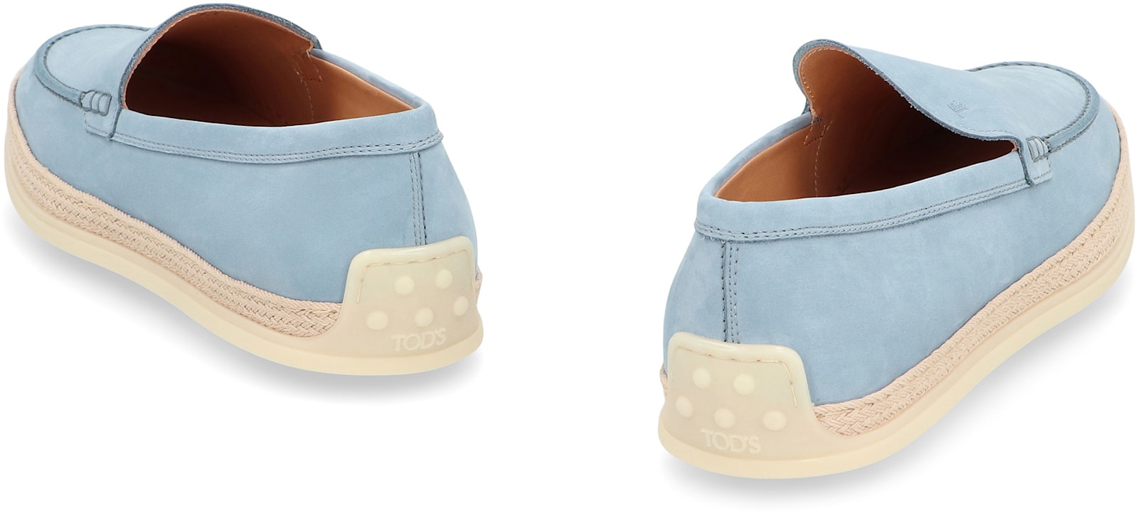 Tod's Leather Slipper Loafers In Blue