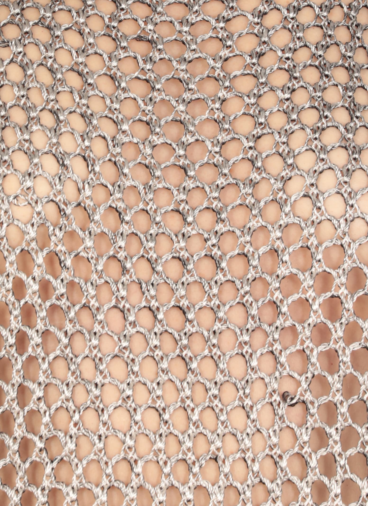 Avant Toi All-over Net Pattern Grey Viscose Top In Black