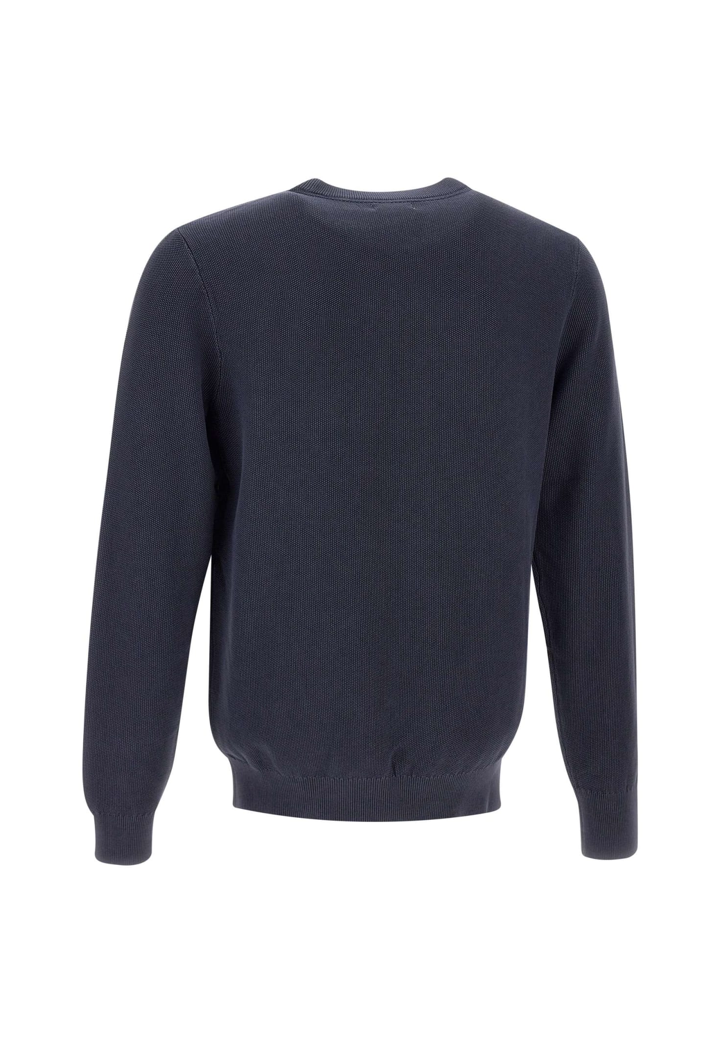 Shop Sun 68 Round Vintage Cotton Sweater Sweater In Navy Blue