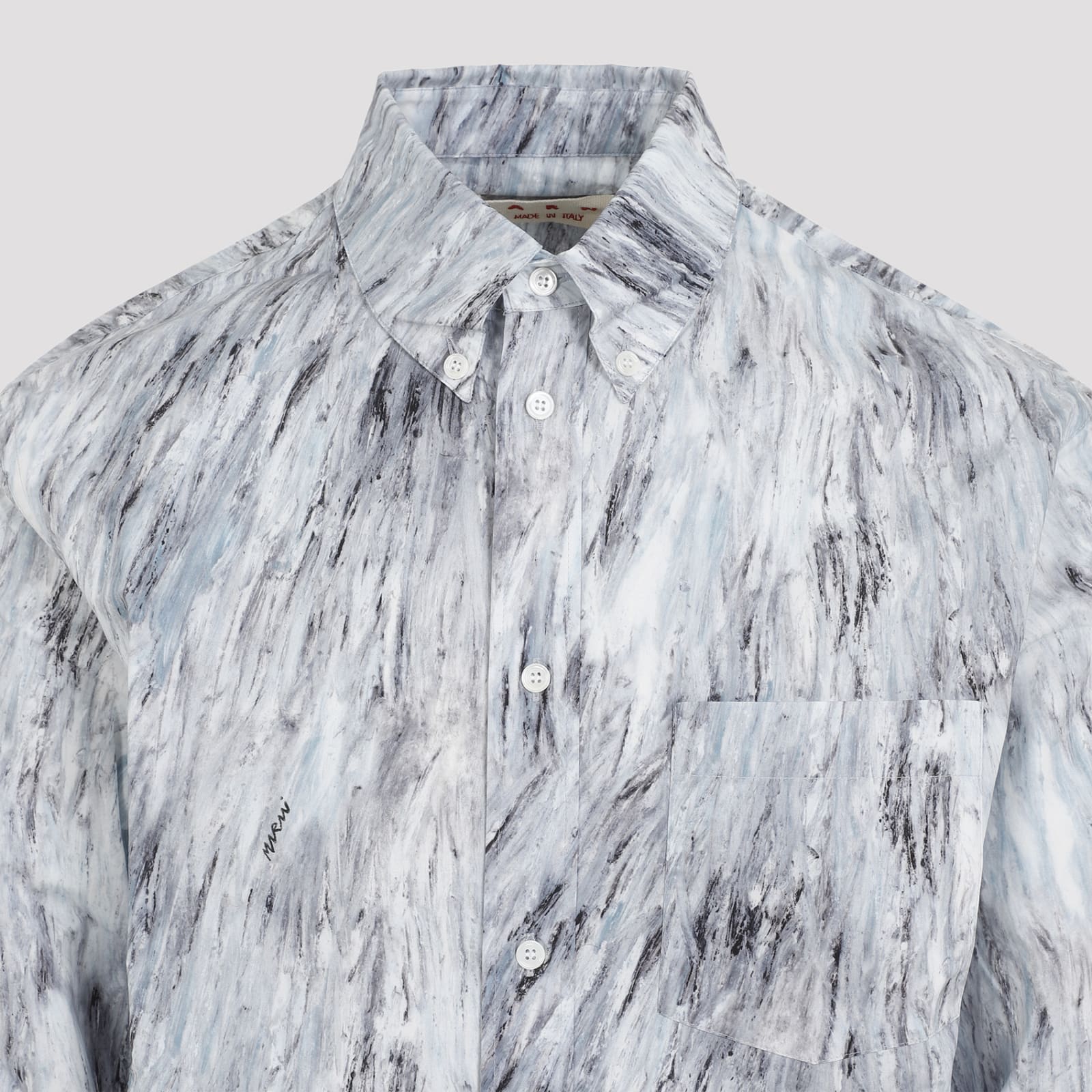 Shop Marni Cotton Shirt In Frost