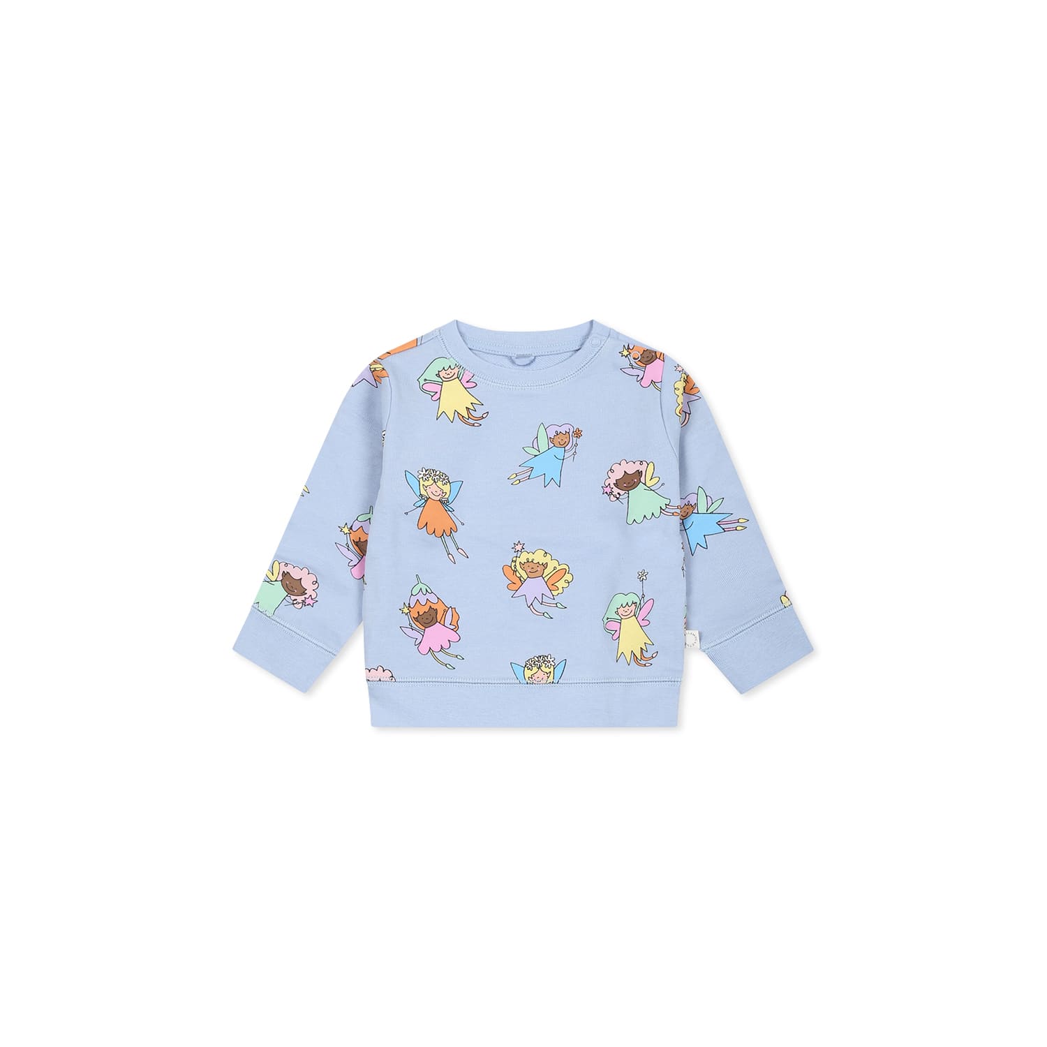 Shop Stella Mccartney Light Blue Sweatshirt For Baby Girl With Fairy