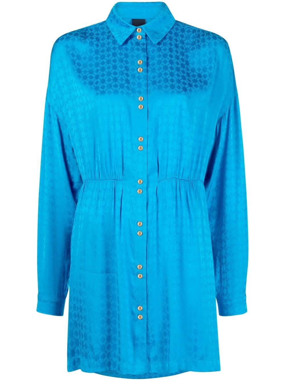 pinko-jacuard-geometric-blue-dress-coshio-online-shop