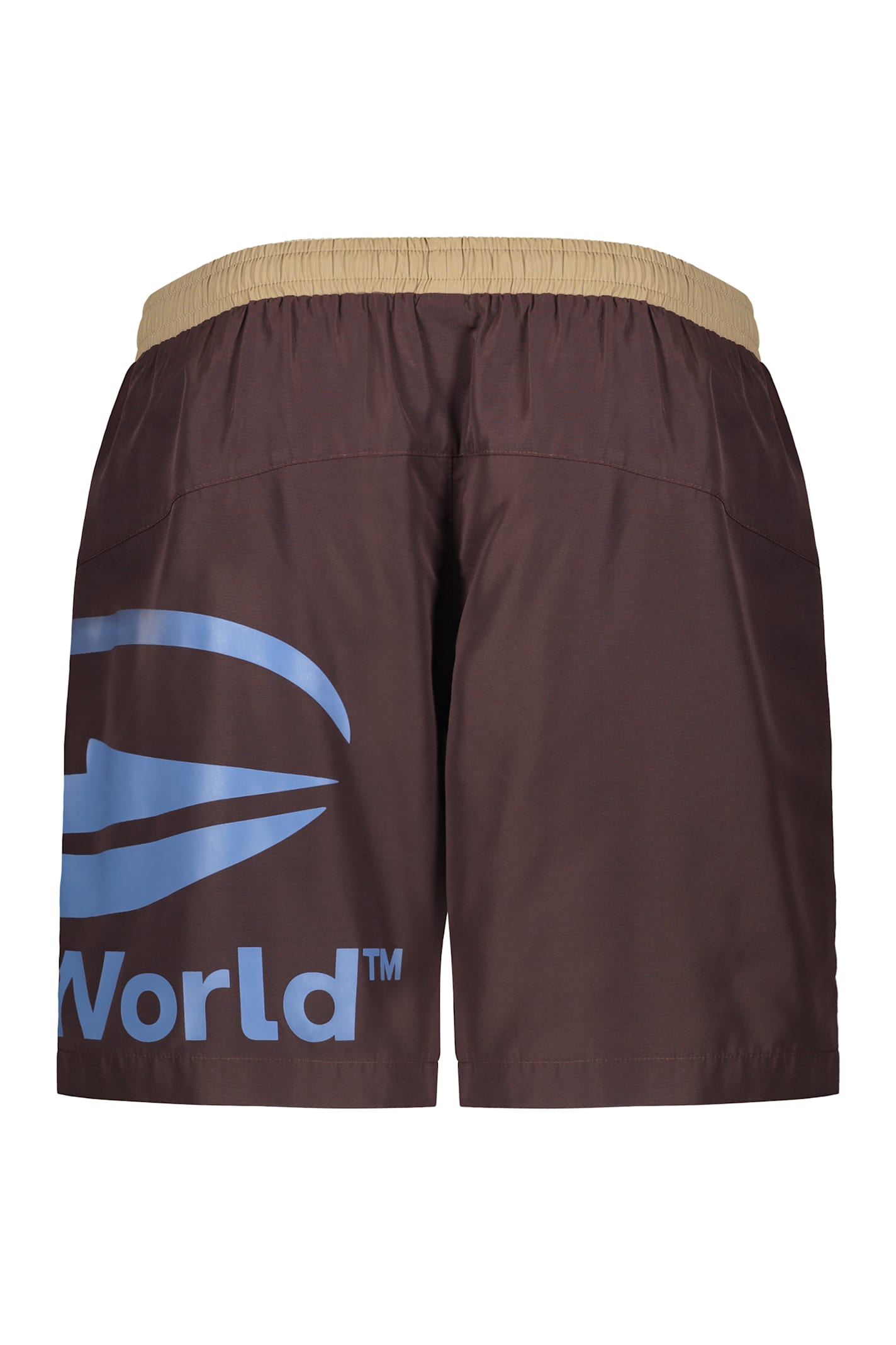 Perks And Mini Logo-print Two-tone Swim Shorts In Brown