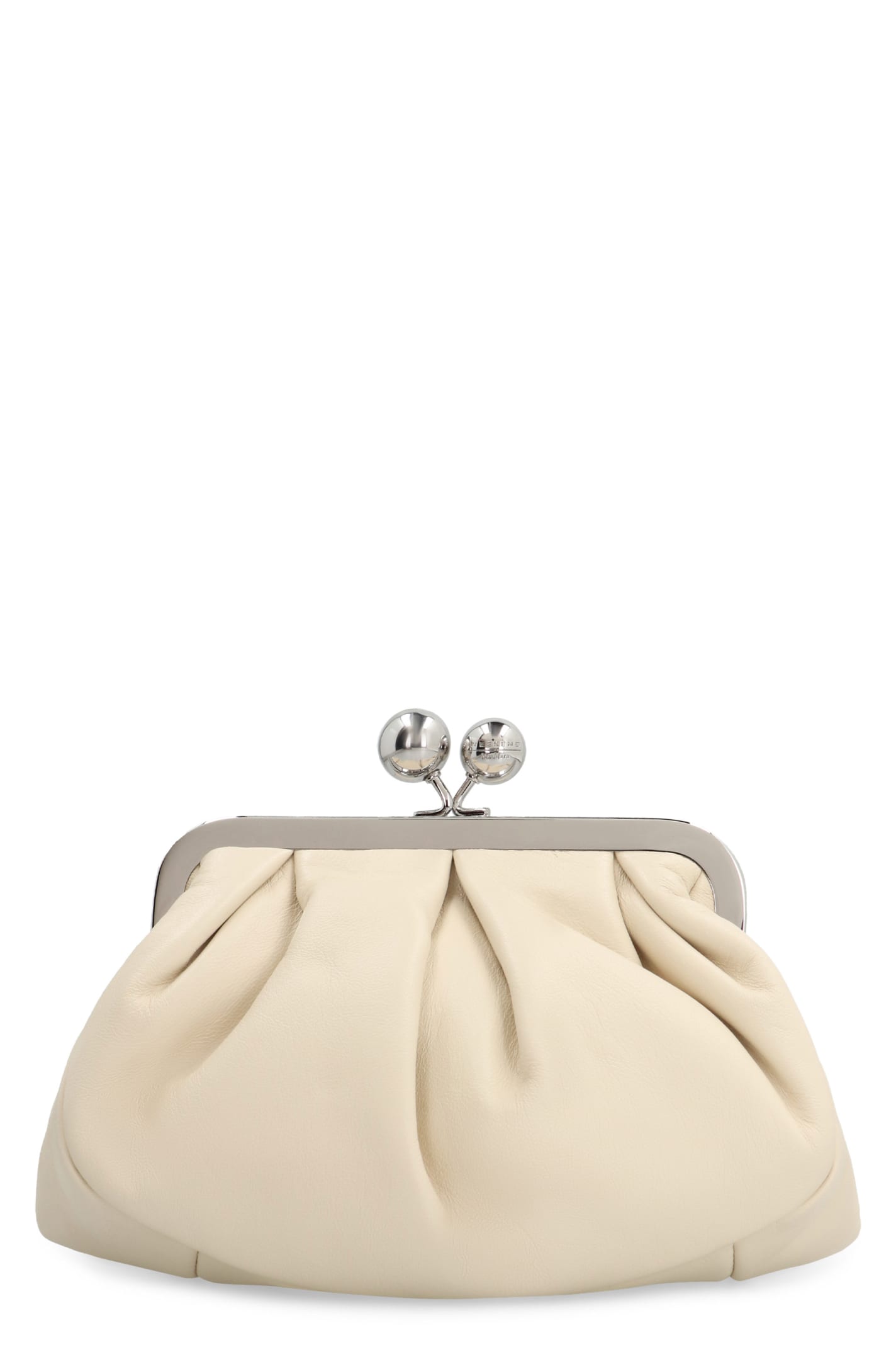 Shop Weekend Max Mara Pasticcino Leather Clutch In Avorio