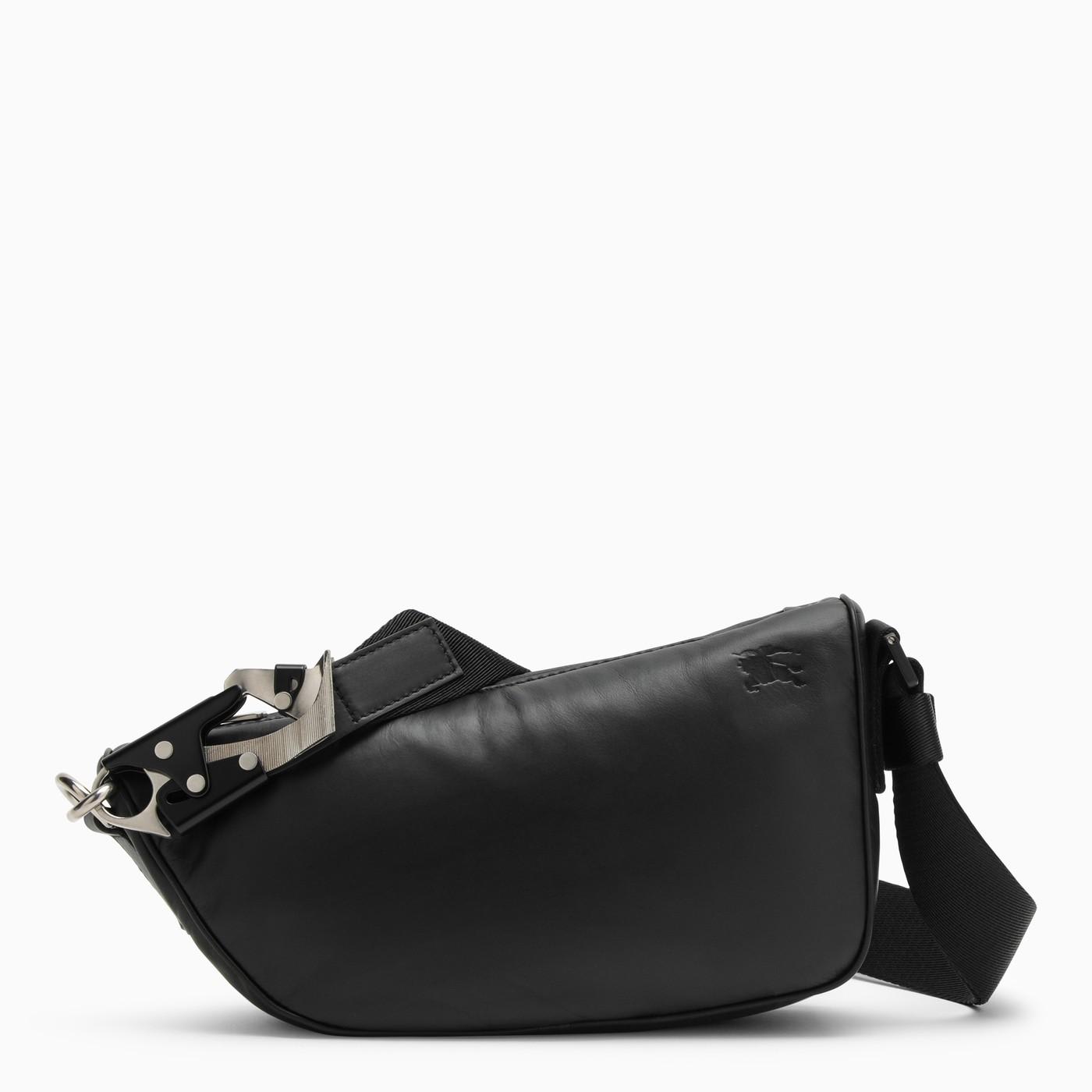 Shop Burberry Shield Black Leather Shoulder Bag