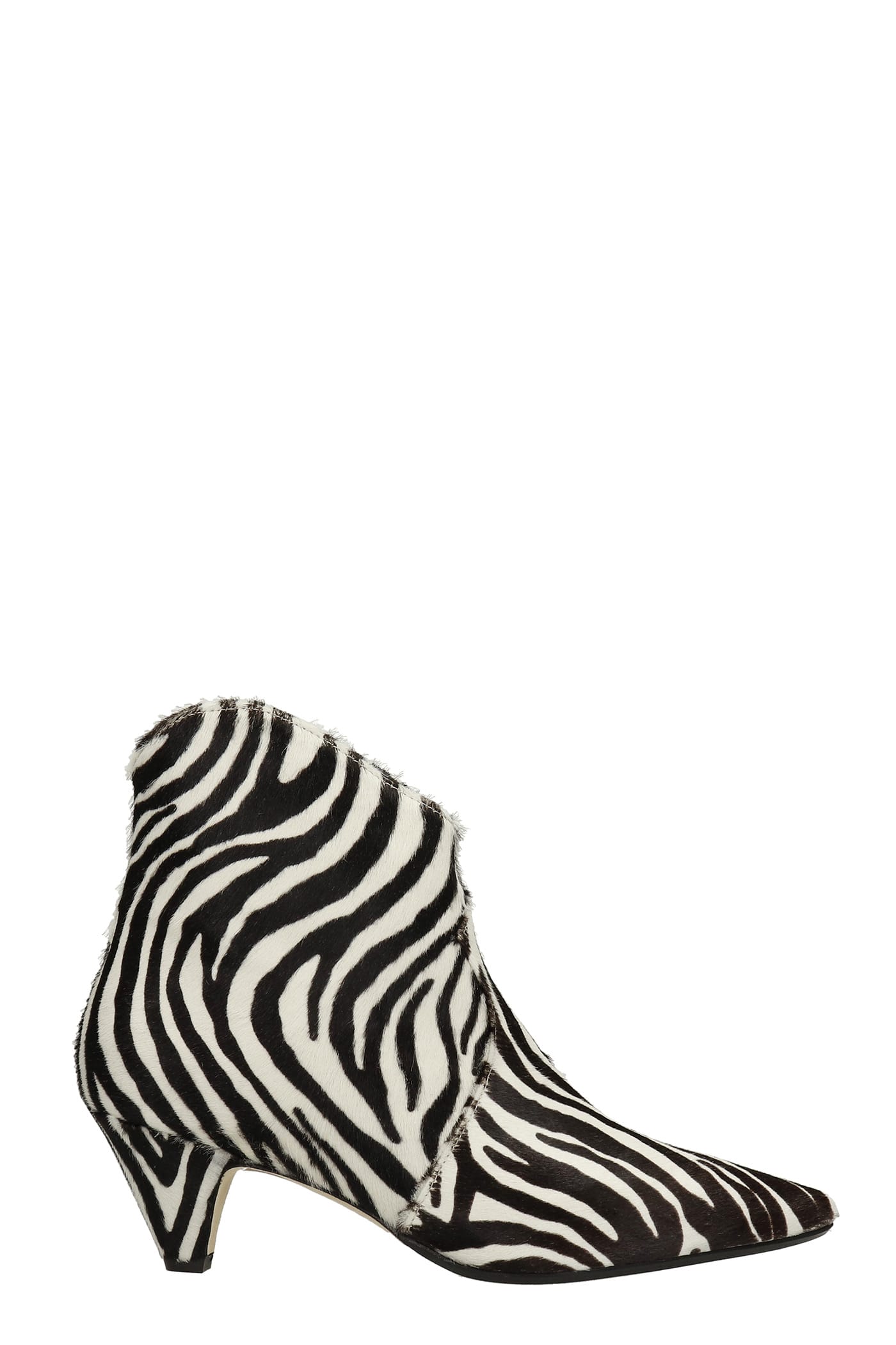 Anna F. High Heels Ankle Boots In Animalier Pony Skin