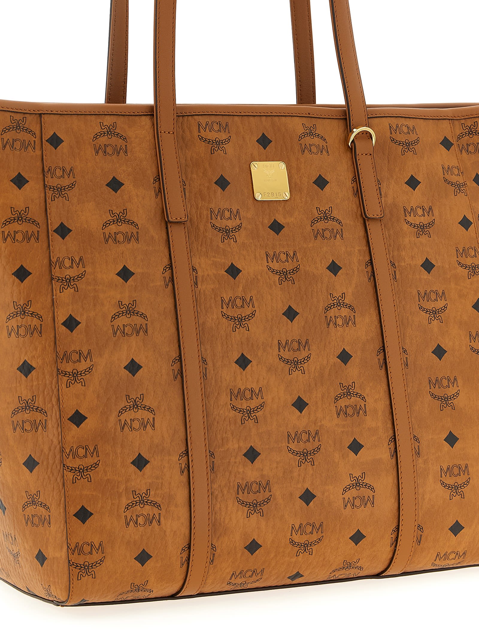 Mcm Women Printed Canvas Medium Toni Shopping Bag In Brown