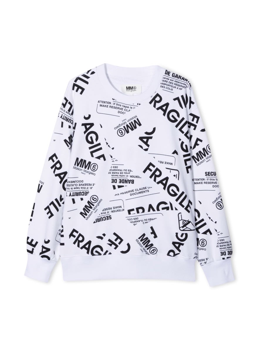 Mm6 Maison Margiela Felpa In White