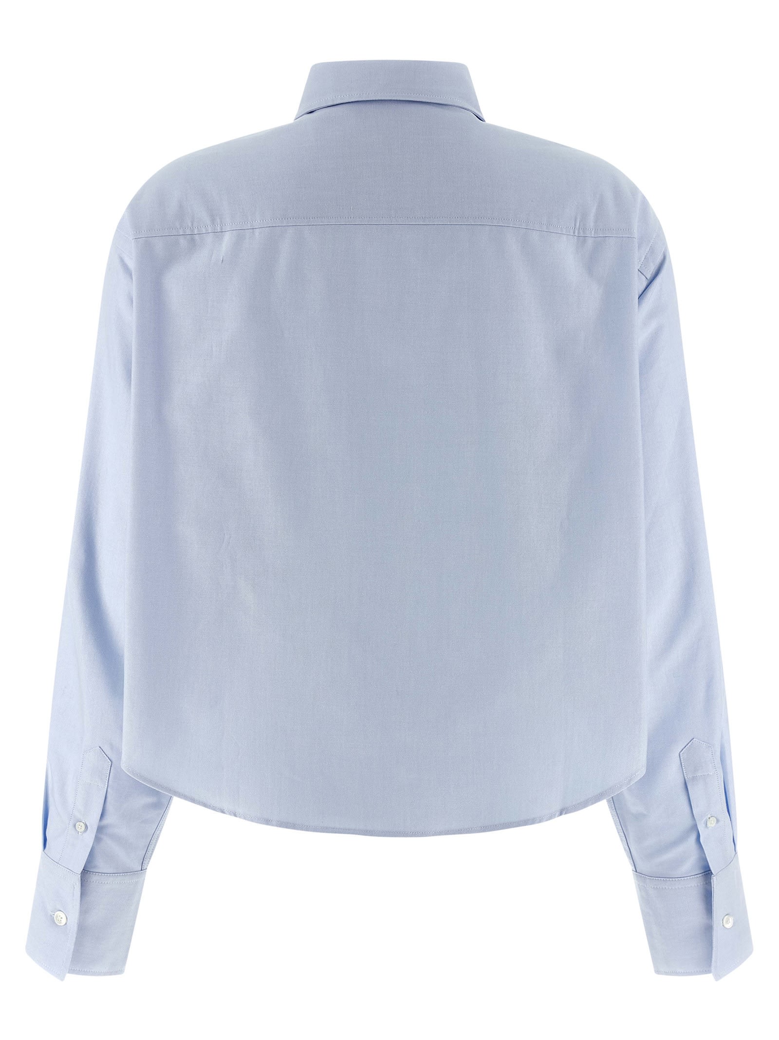 Ami Alexandre Mattiussi Blue Cotton Ami De Coeur Cropped Oversized Shirt Blue