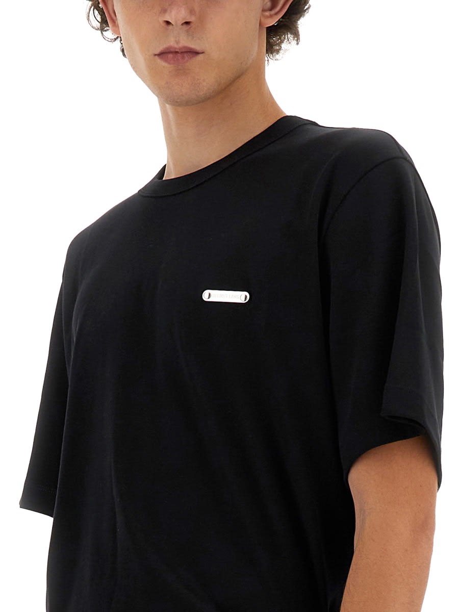 Shop Helmut Lang Metal Logo T-shirt In Black