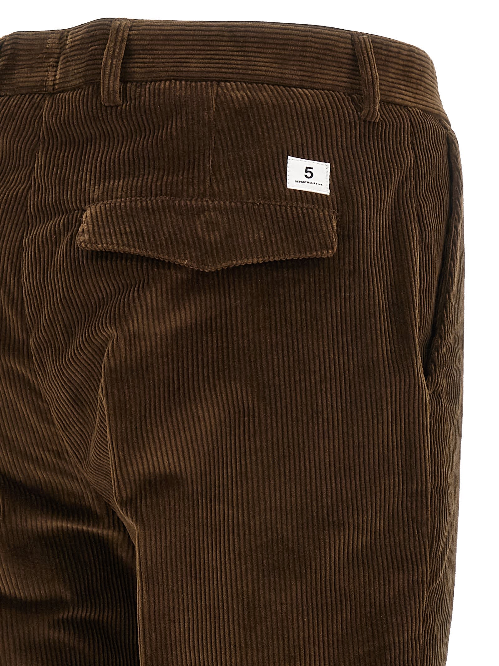 Department Five Pleat Logo-patch Trousers In Brown