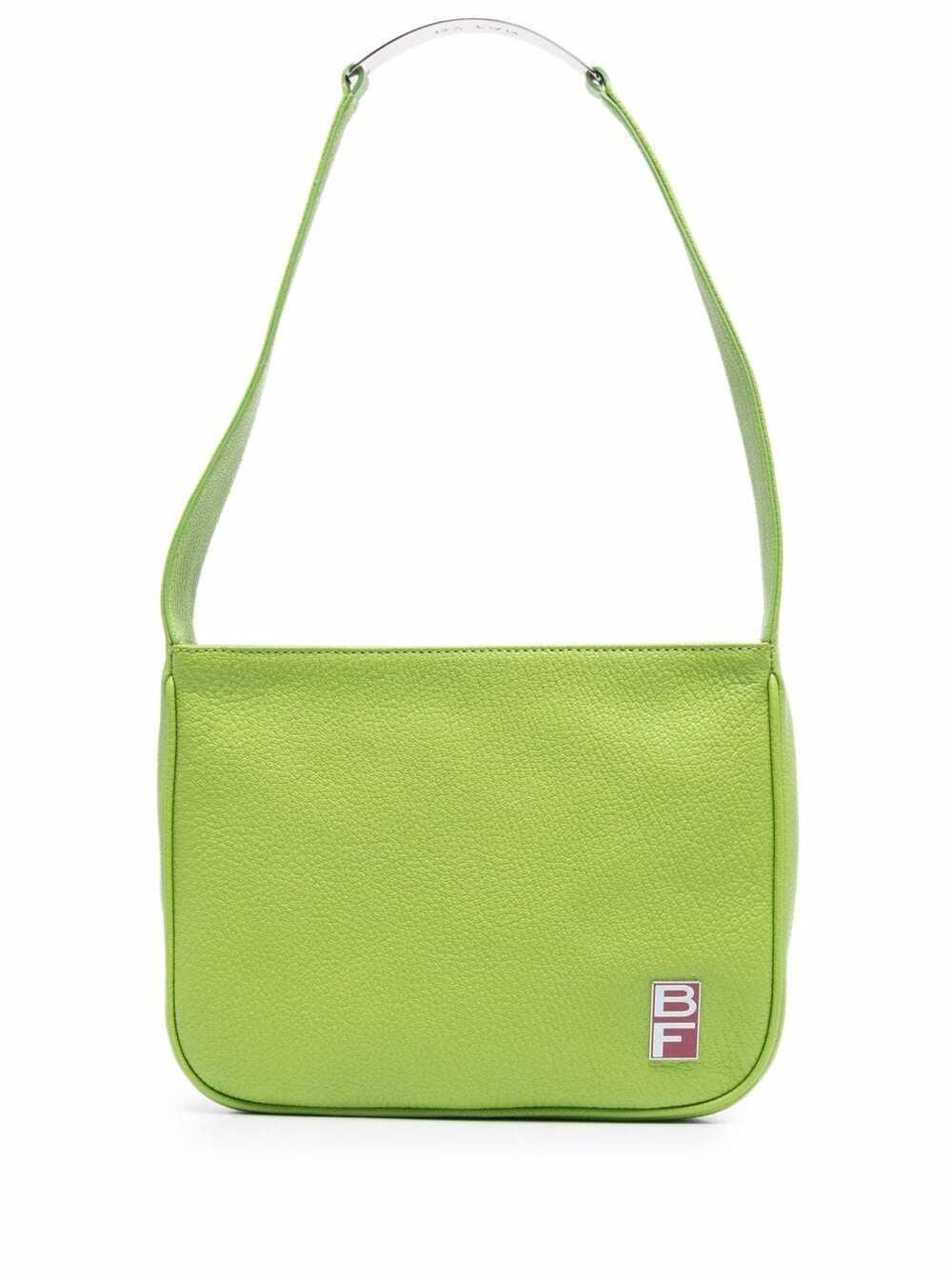 BY FAR Venic Green Leather Shoulder Bag