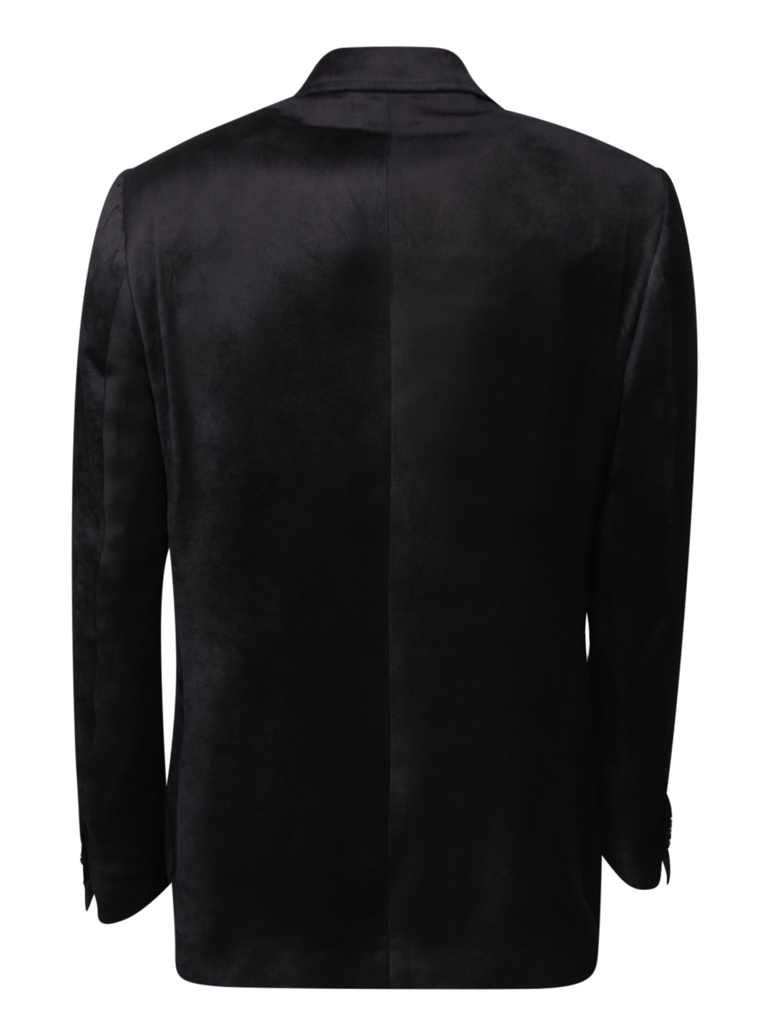 Shop Lardini Velvet Black Jacket