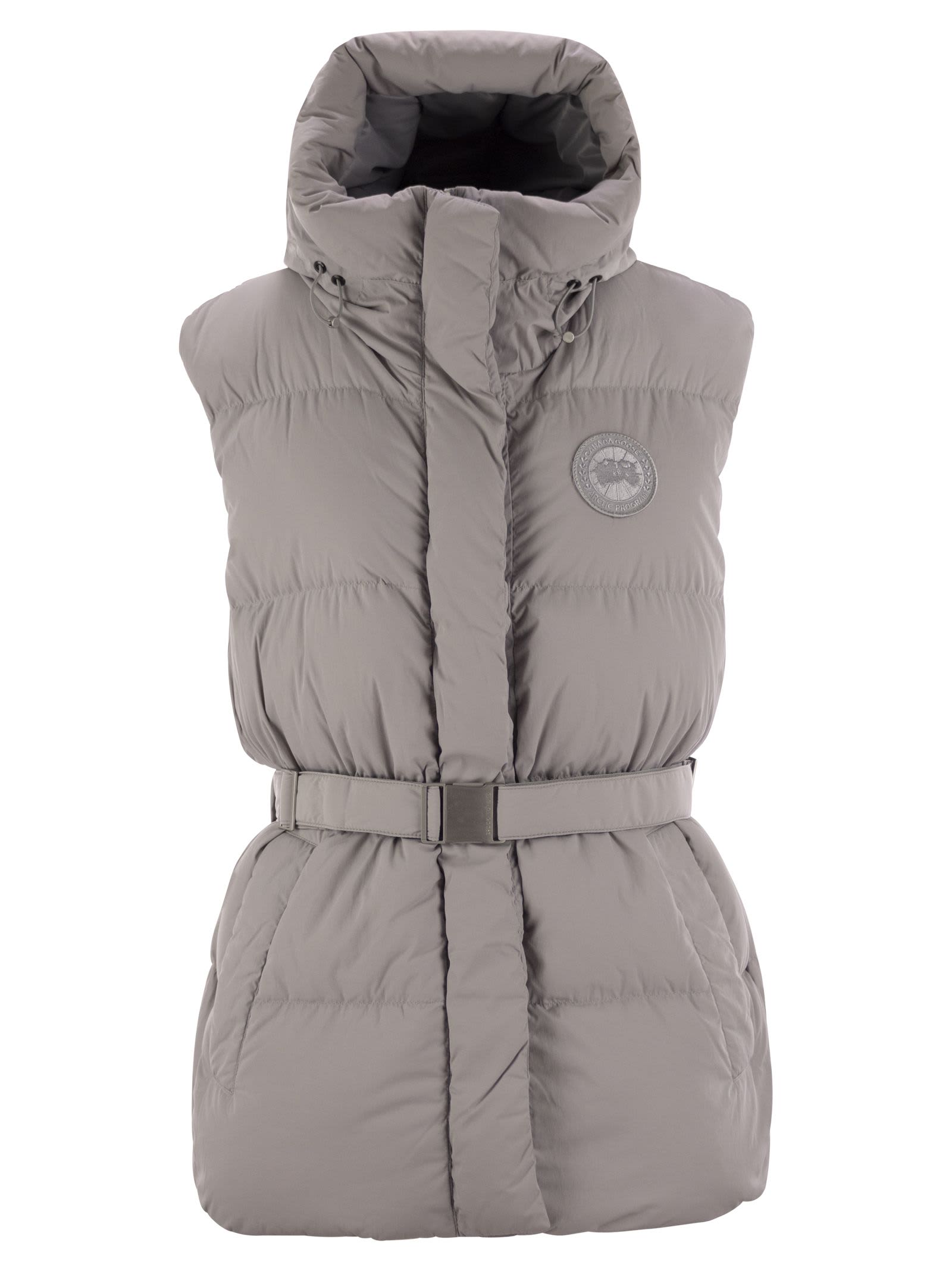 Shop Canada Goose Rayla - Hooded Padded Waistcoat In Grey