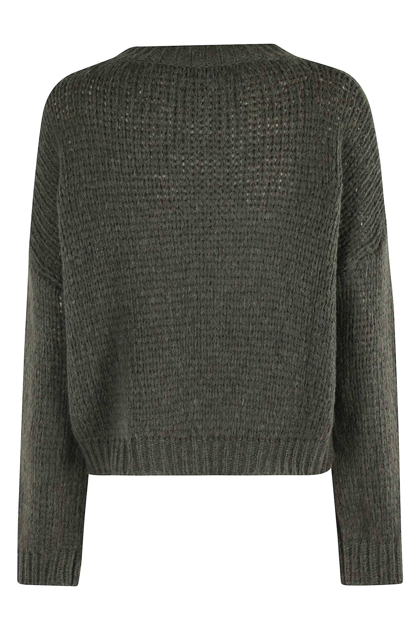 Roberto Collina Textured Round-neck Sweater In Green