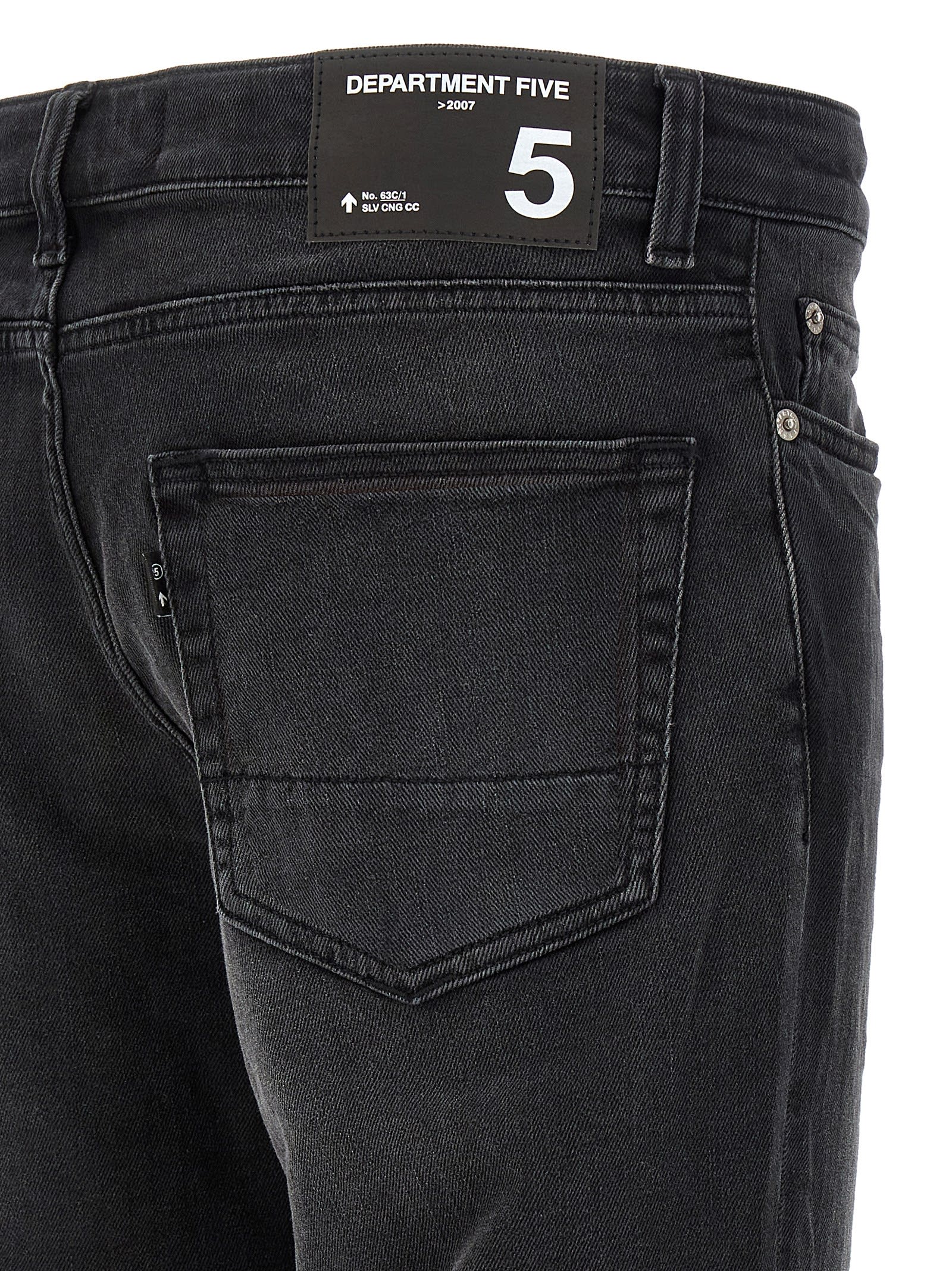Department Five Stretch Cotton Denim Jeans With Straight Leg In Black