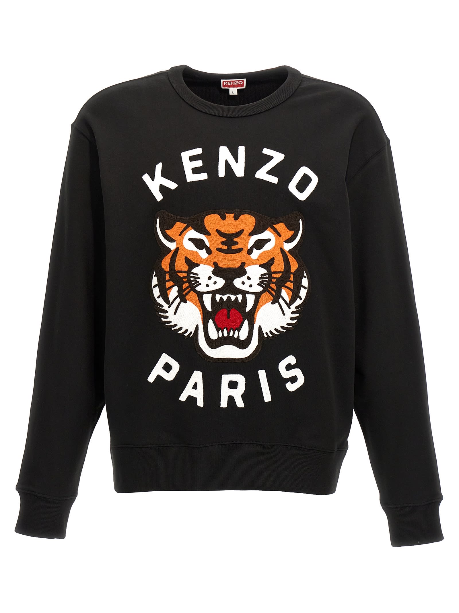 Shop Kenzo Lucky Tiger Emb Sweatshirt In Black