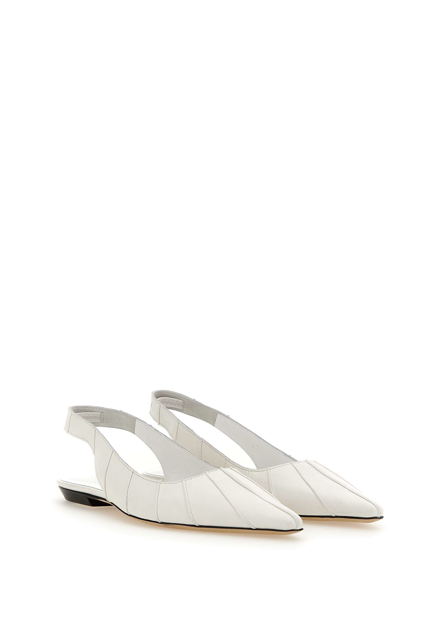 Shop By Far Cyd Leather Slingback In White