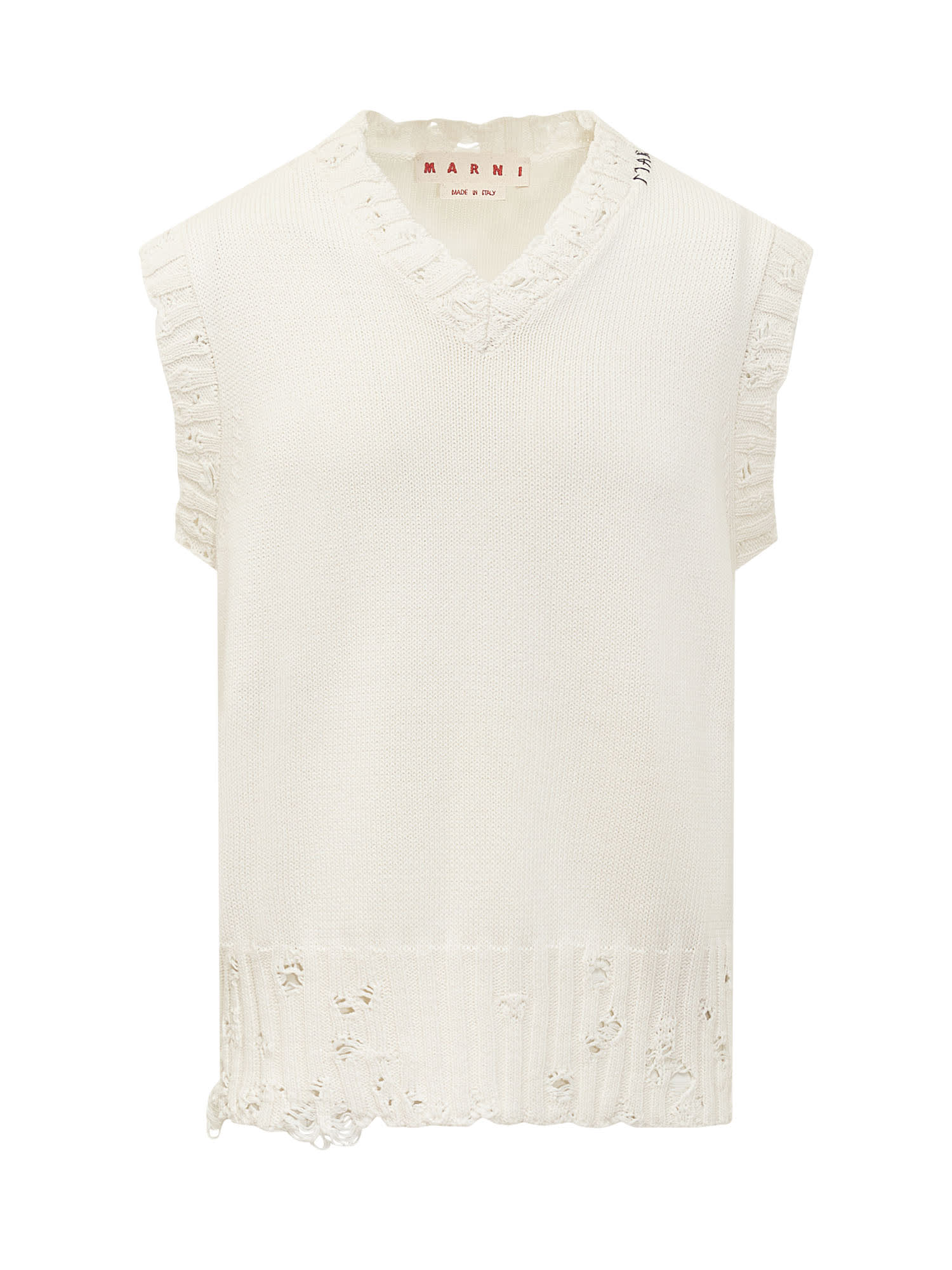 Shop Marni Flower Detail Sweater In Lily White