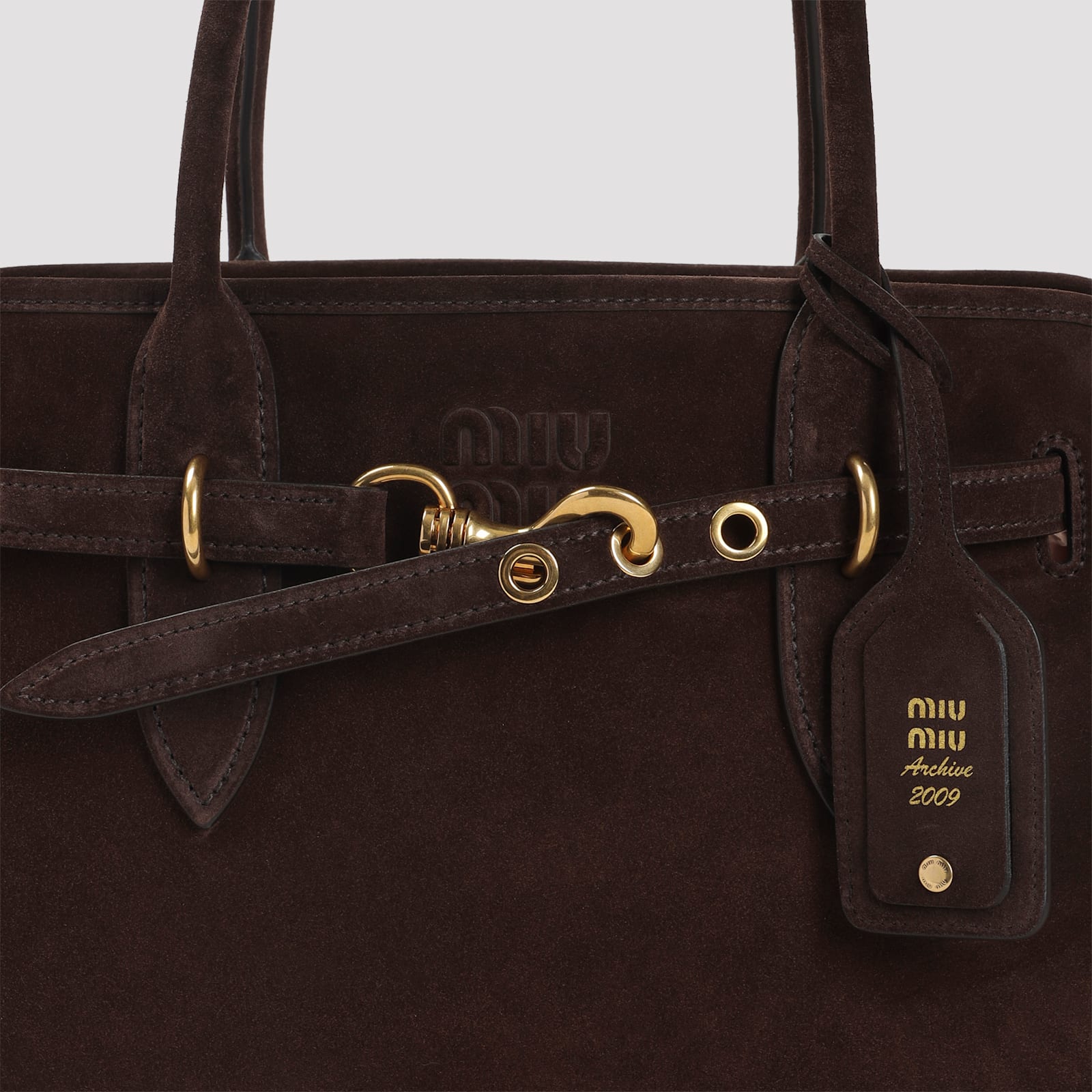 Miu Miu Dark Brown Aventure Shoulder Bag In Brown