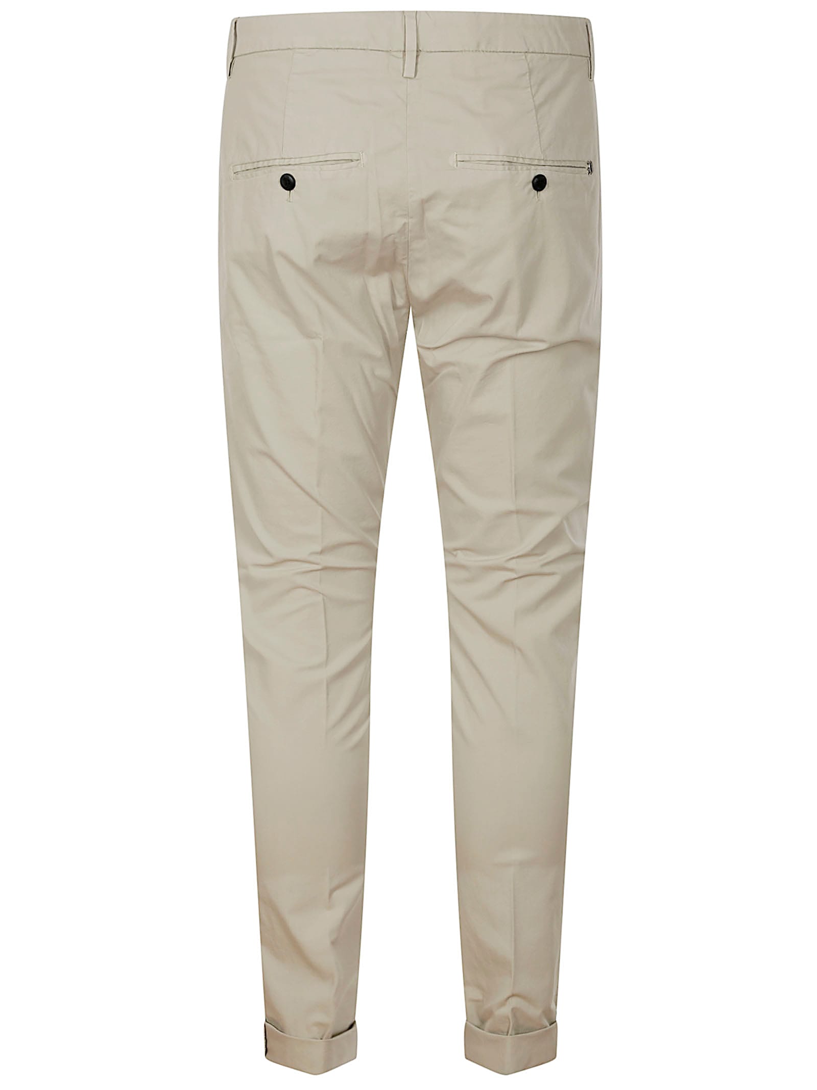 Dondup Rolled Cuffs Trousers With Side And Back Pockets In Gray