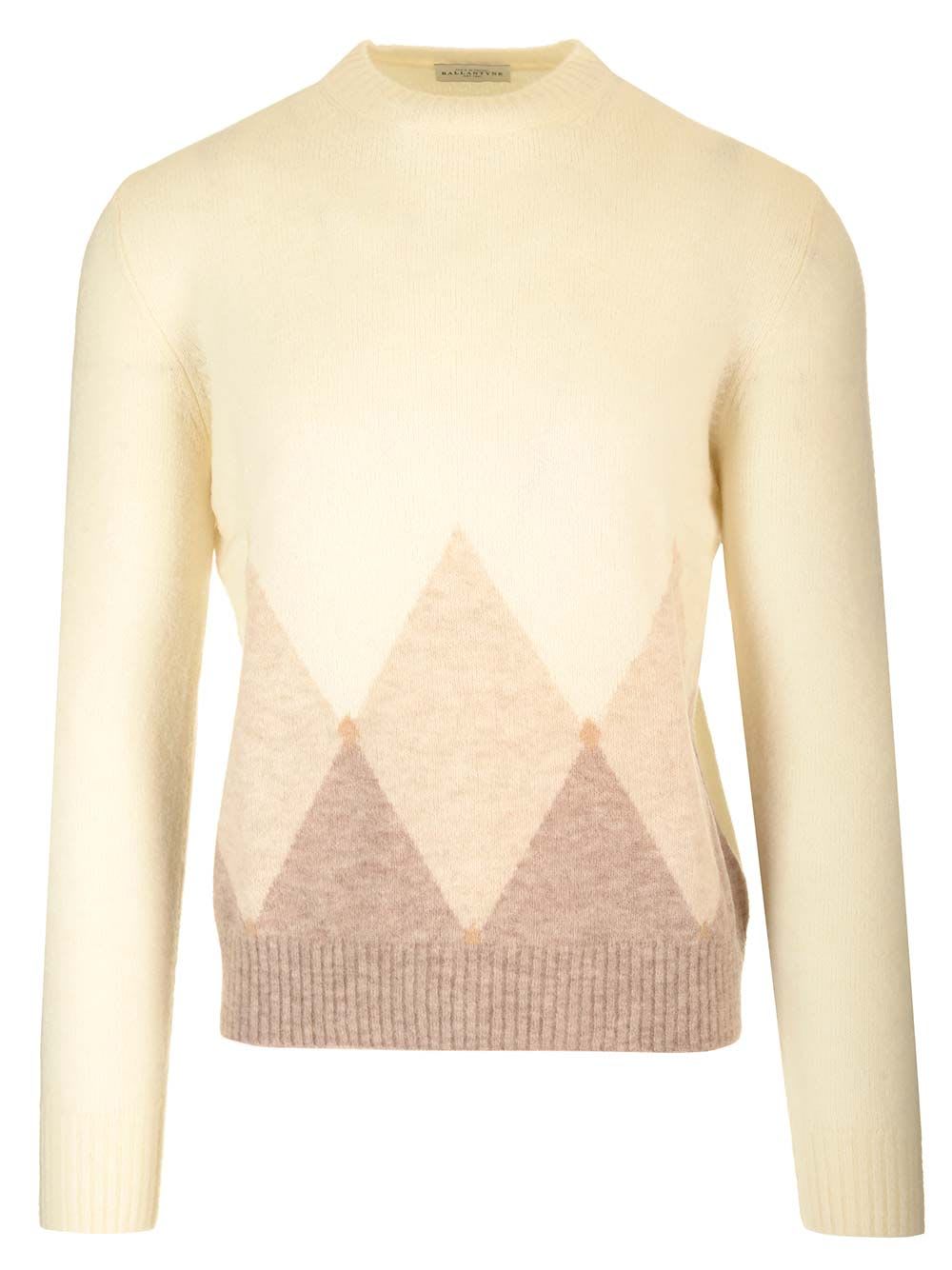 Double Yarn Cashmere Diamond Sweater