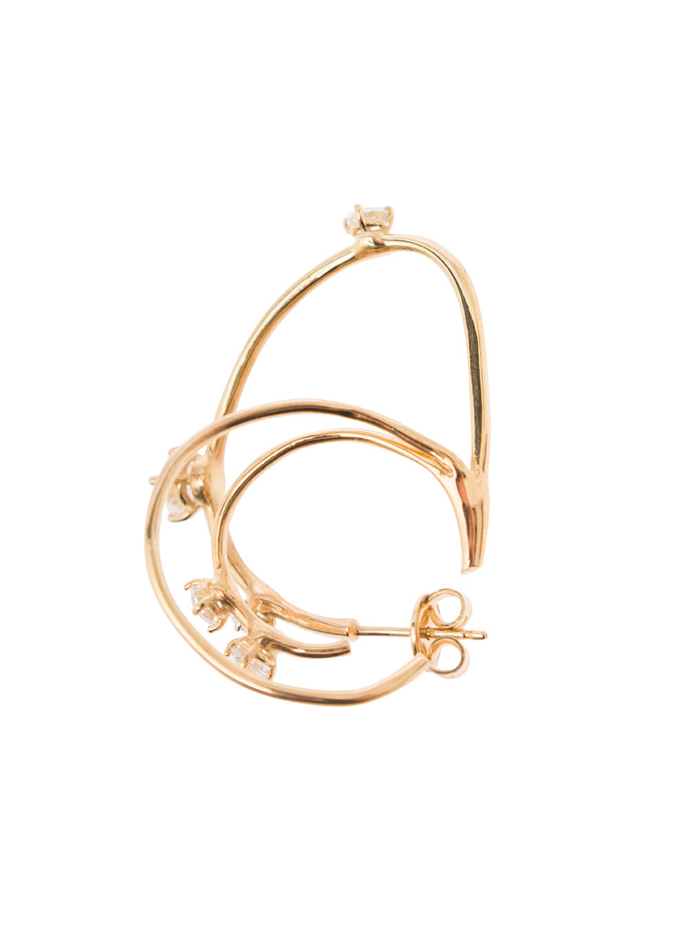 Shop Panconesi Constellation Gold-colored Multi Hoops Earrings In Sterling Silver Woman In Metallic
