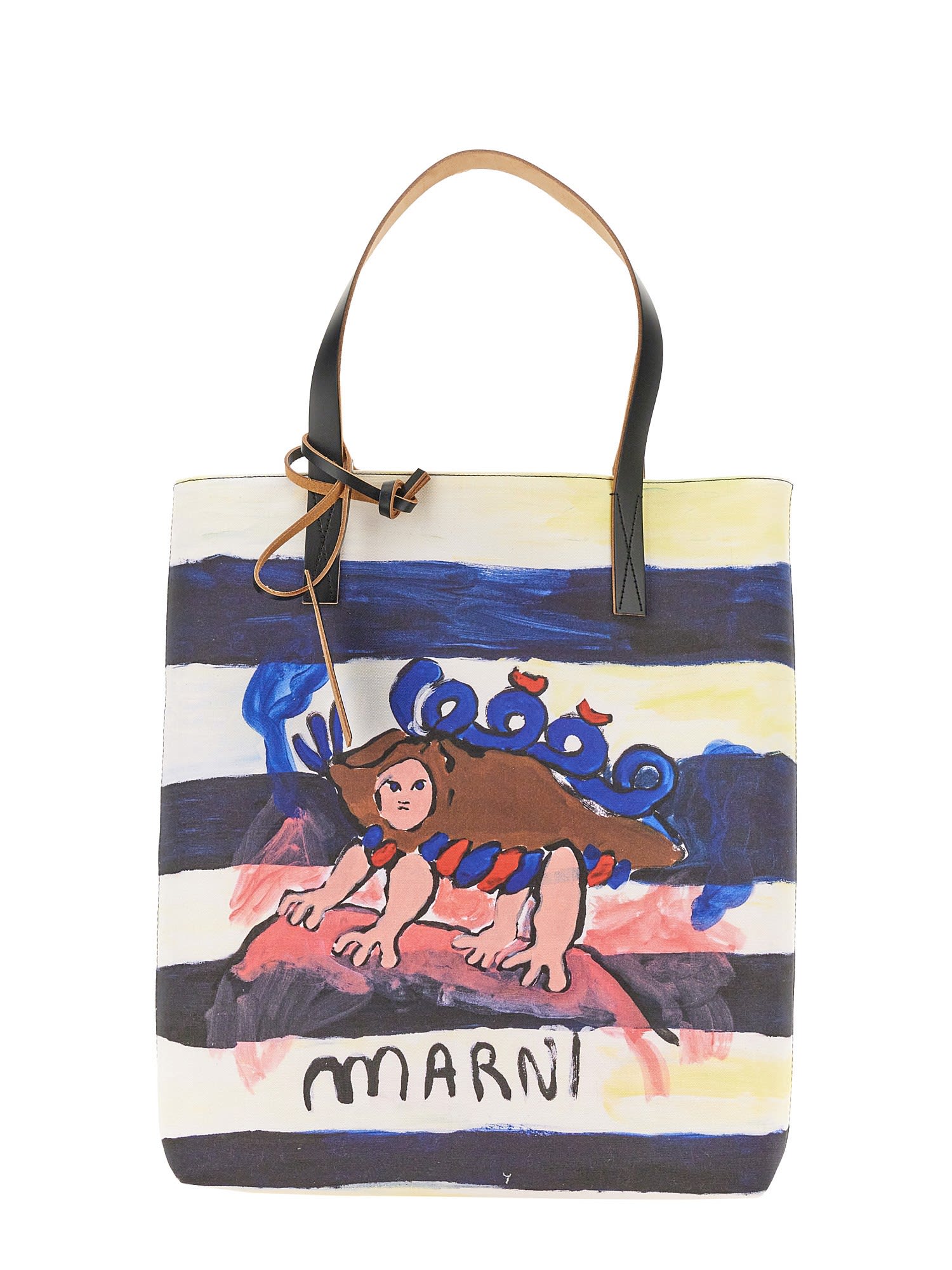 Marni Tribeca Shopping Bag In Multicolor