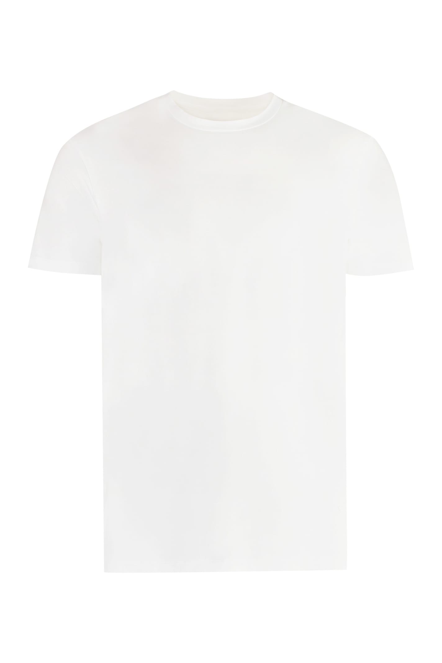 Shop Emporio Armani Viscose Jersey T-shirt In Bianco Ottico