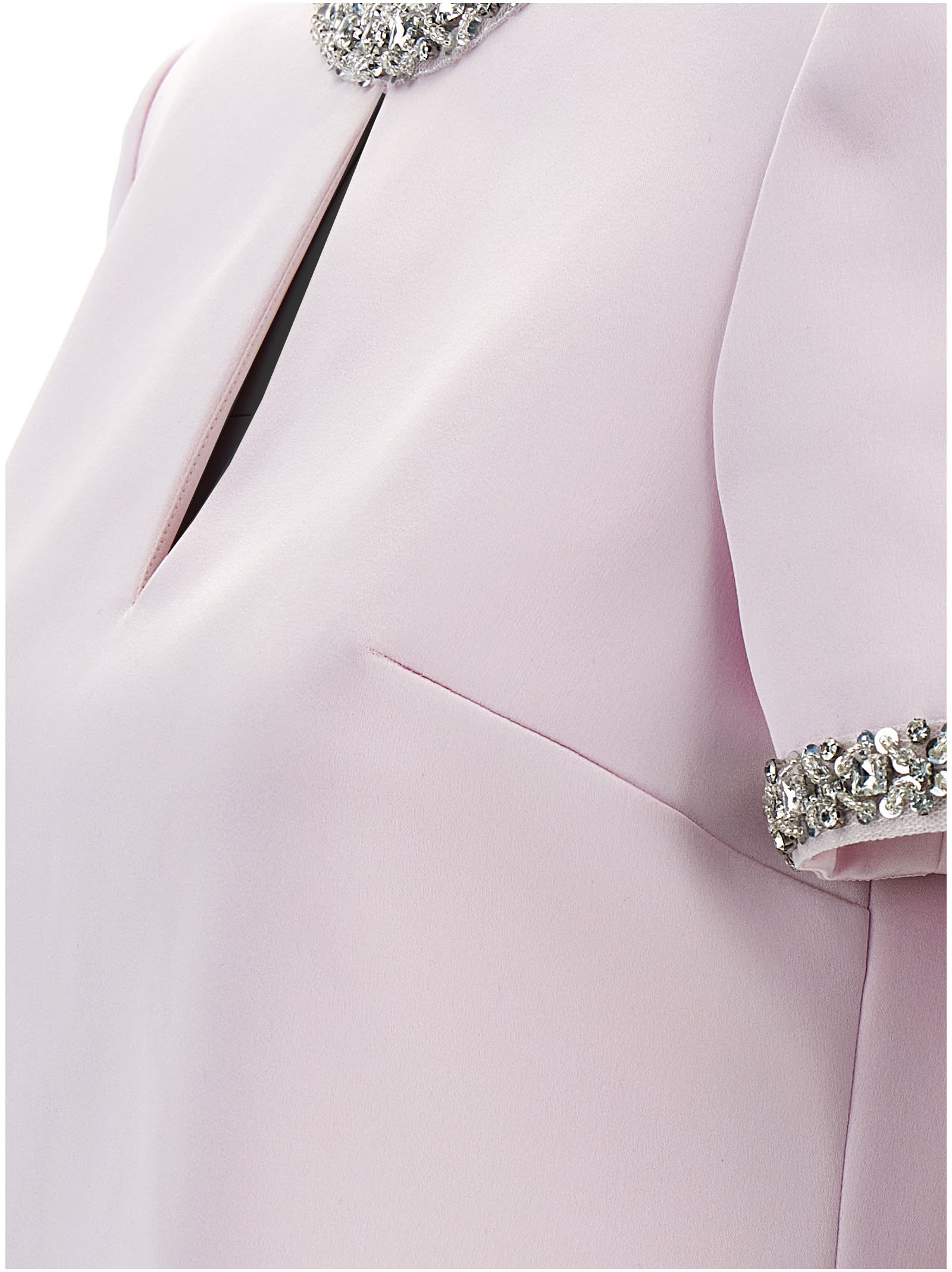 Shop Self-portrait Pink Satin Embellished Top