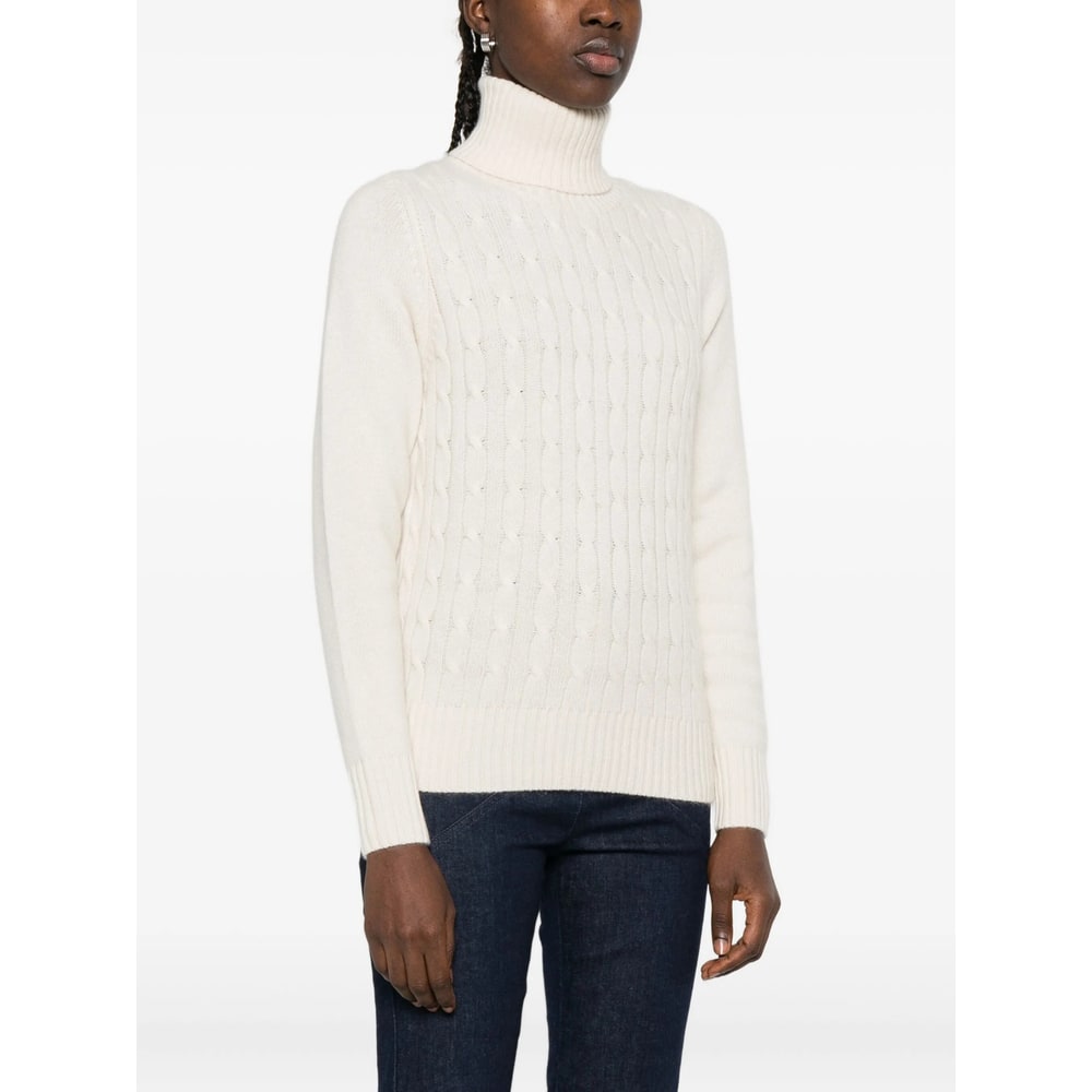 Allude Cable-knit Turtleneck Sweater In Neutral